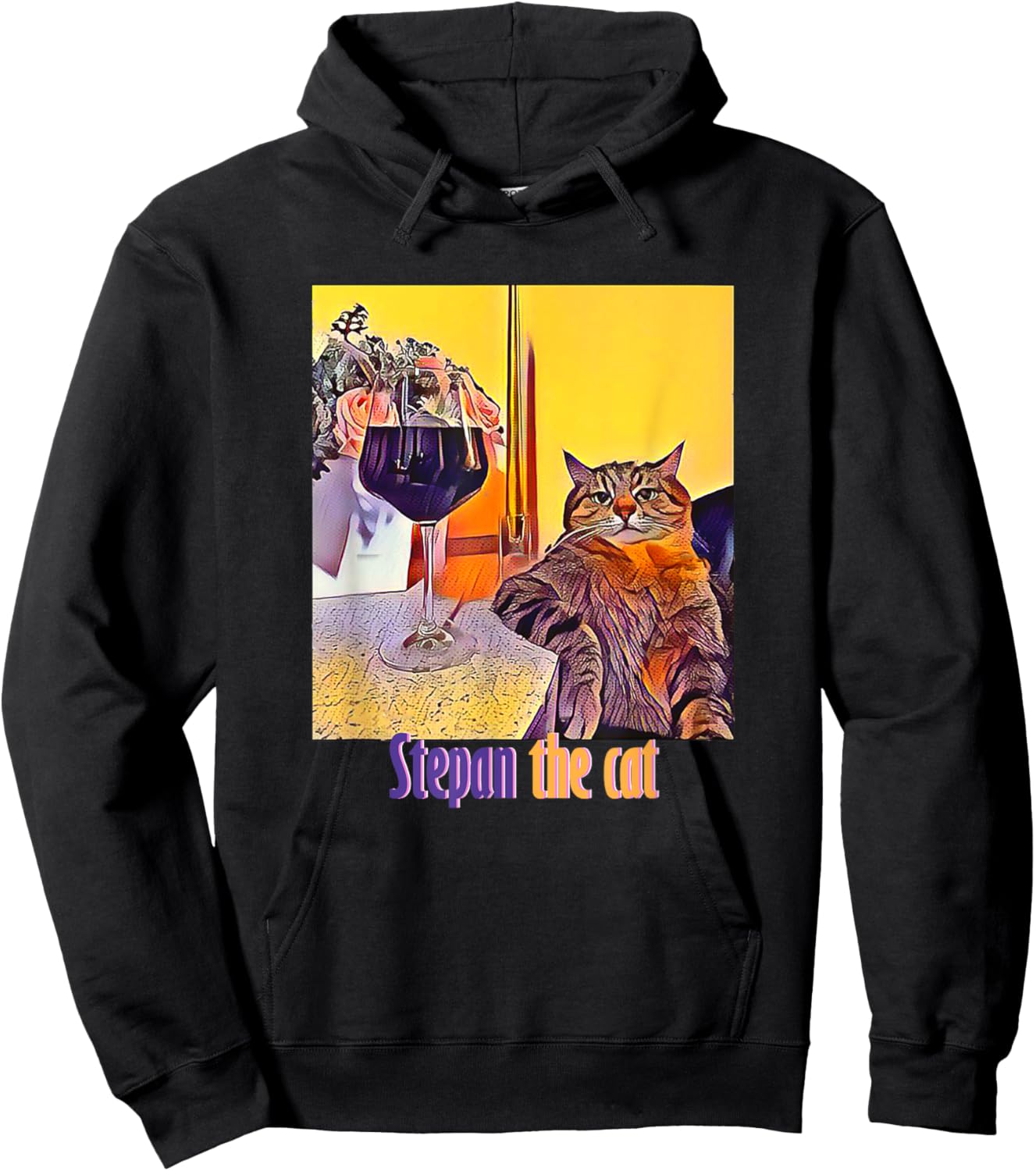 Stepan the chubby cat art, cute cat lover pet lover Men Women Hoodie - Hoodie | Black