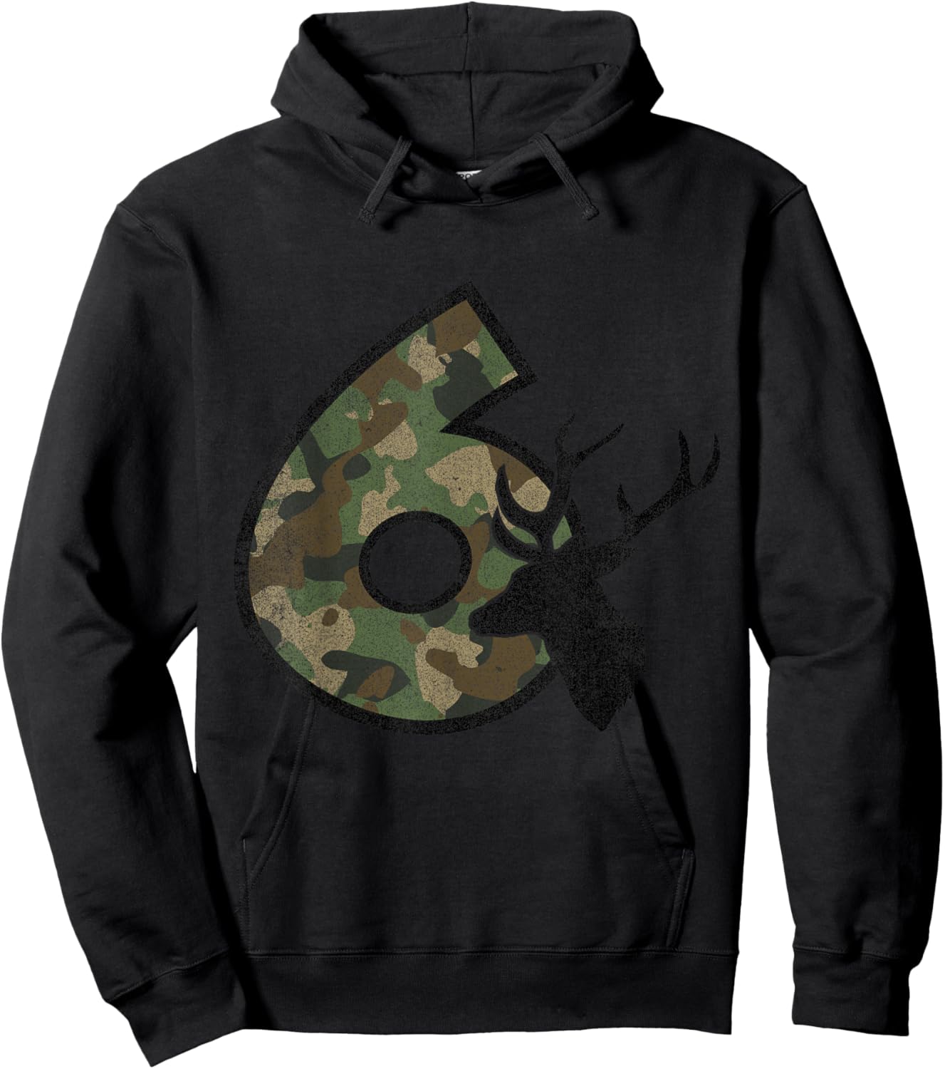 Country Boys Camo 6 Six Sixth Year Old Birthday Deer Hunter Hoodie - Hoodie | Black