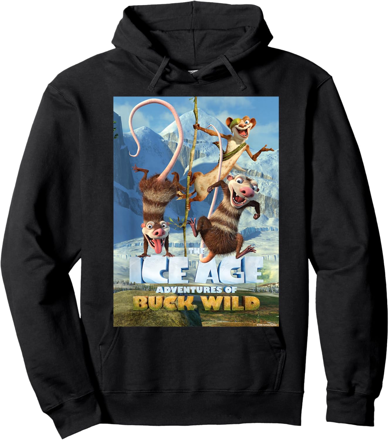 20th Century Fox Ice Age Adventures of Buck Wild -Adults and Youth , Black, Small Hoodie - Hoodie | Black