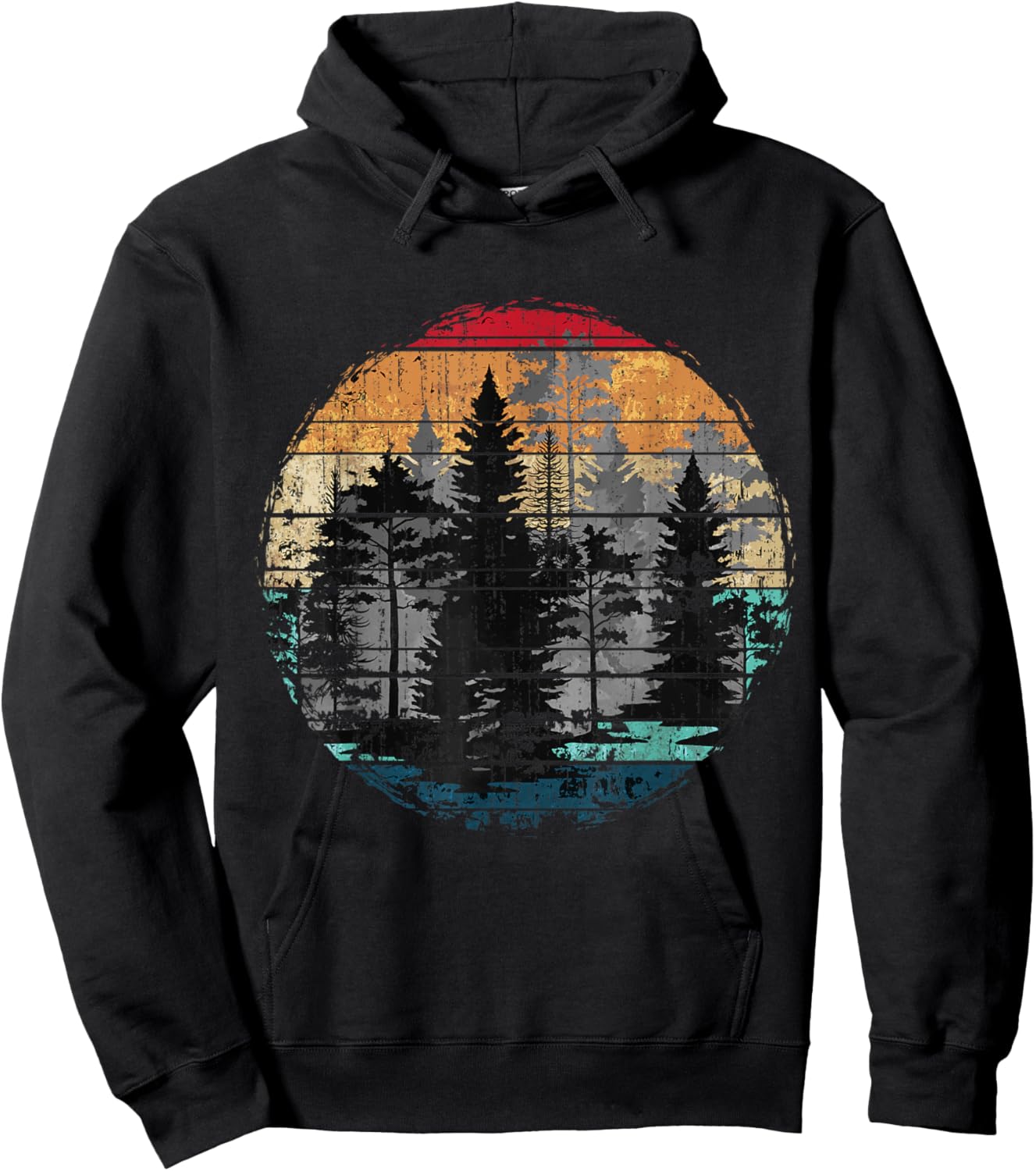 Wildlife Outdoor Forest Trees Retro Nature Hoodie - Hoodie | Black