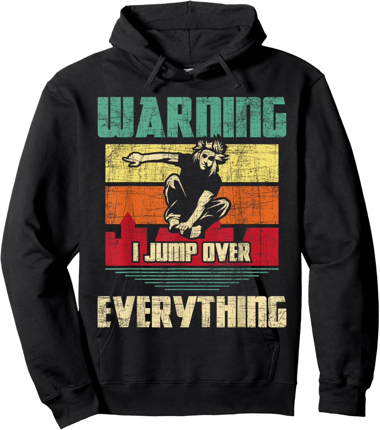 Warning I Jump Over Everything - Parkour Enthusiast Hoodie - Hoodie | Black