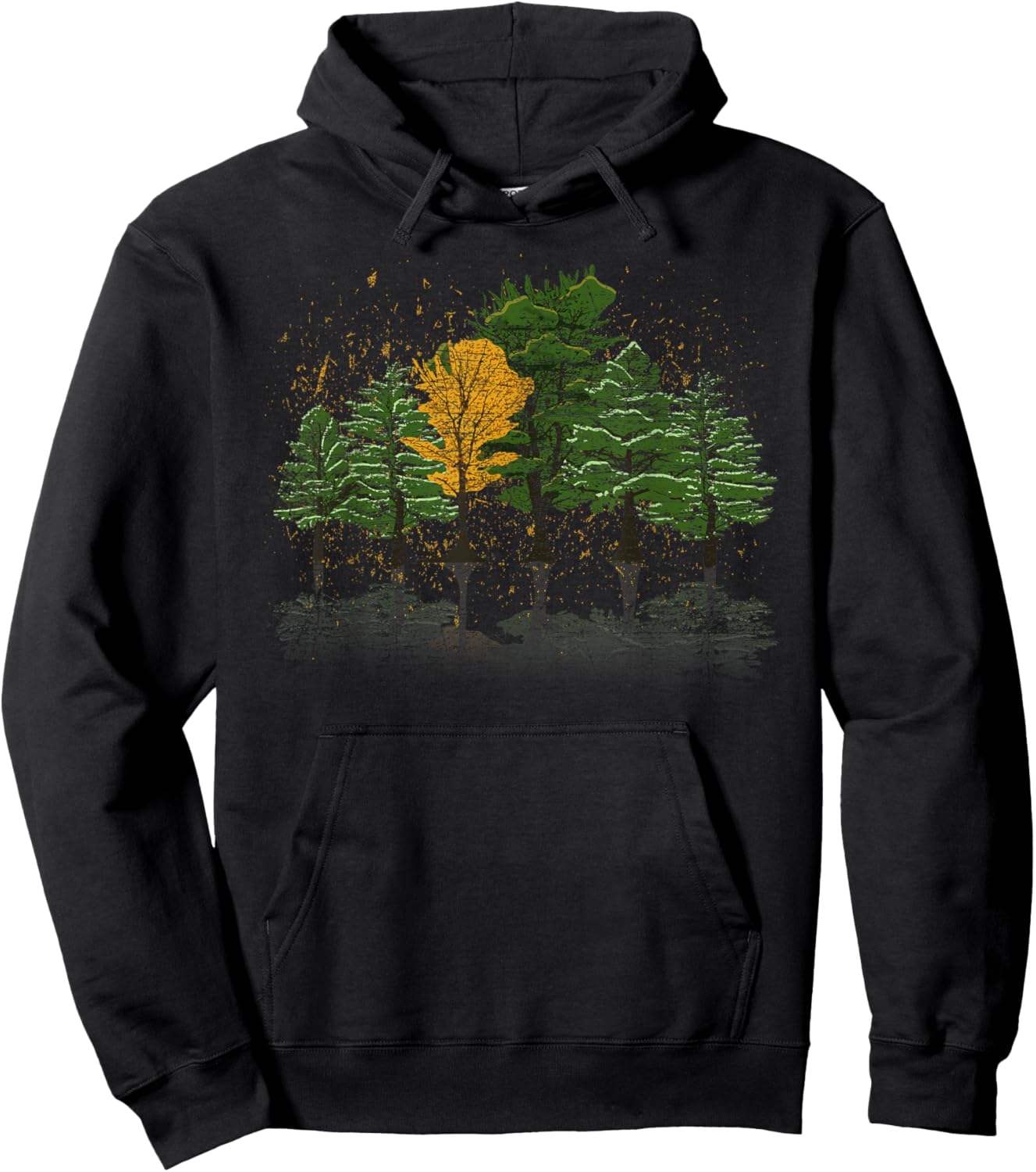 Autumn Wildlife Forest Reflection Trees Outdoor Nature Hoodie - Hoodie | Black