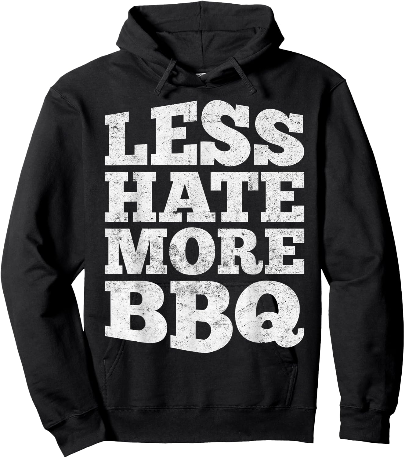 Less Hate More BBQ Funny Barbecue Grilling Master Hoodie - Hoodie | Black