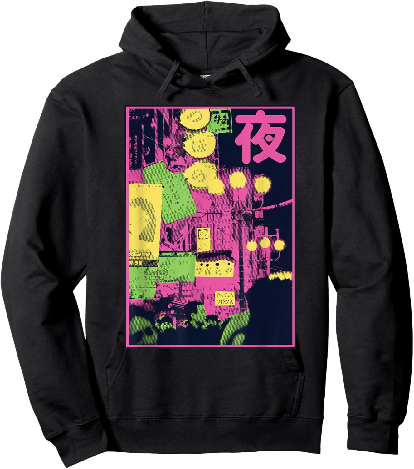Aesthetic Style Vaporwave Japan 80s 90s Tokyo Osaka street Hoodie - Hoodie | Black