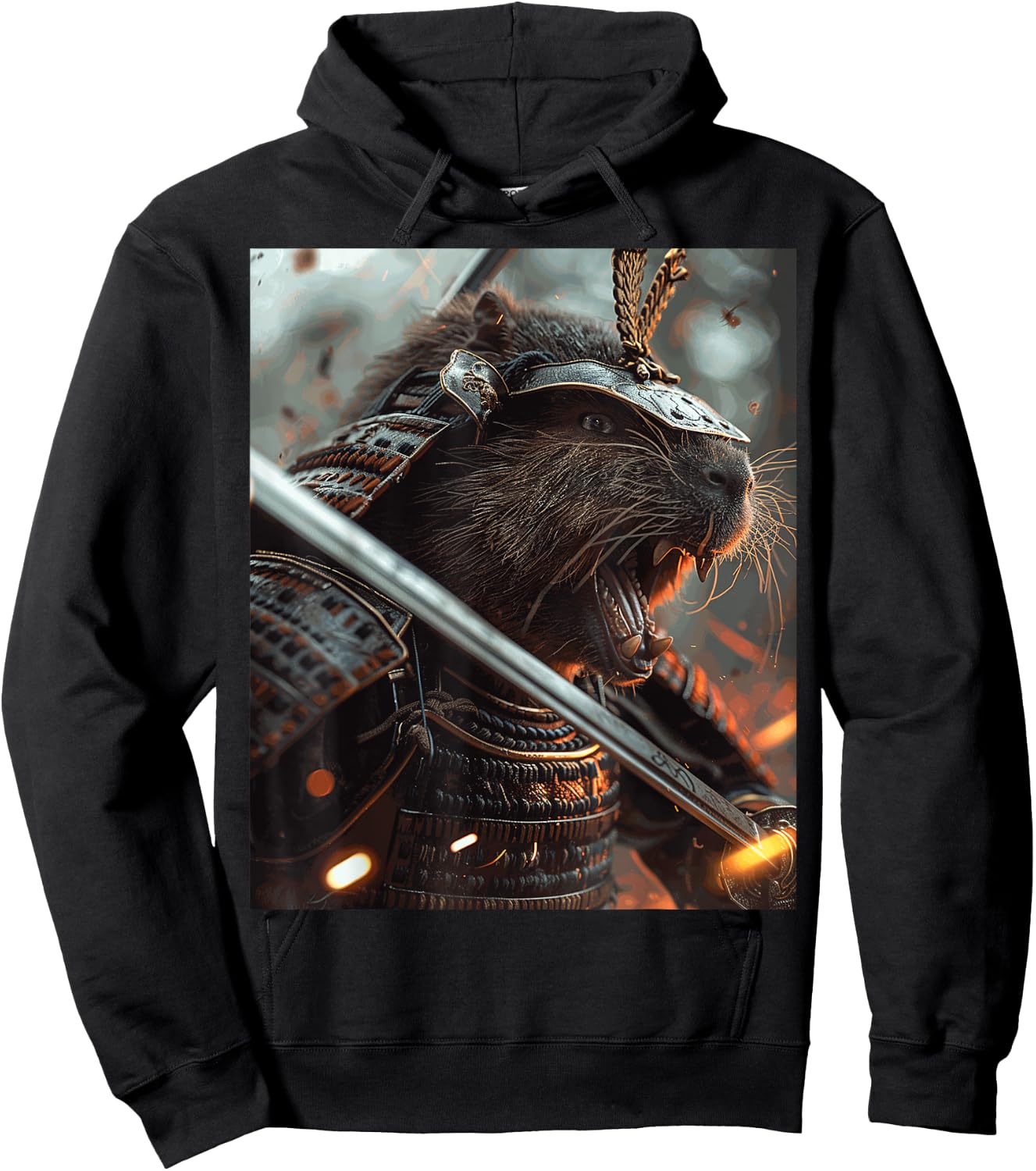 Funny Graphic Capybara Hoodie - Hoodie | Black