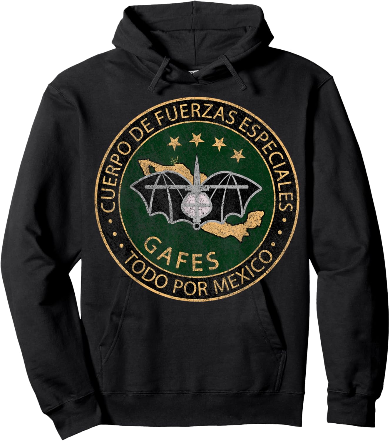 GAFES GAFE Mexican Special Force Fuerzas Mexican Patriot Hoodie - Hoodie | Black