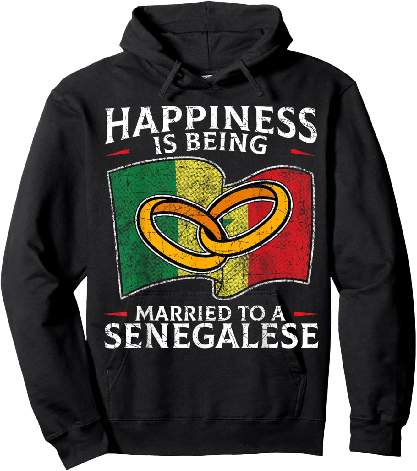 Senegalese Wedding Republic of Senegal Roots Flag Married Hoodie - Hoodie | Black