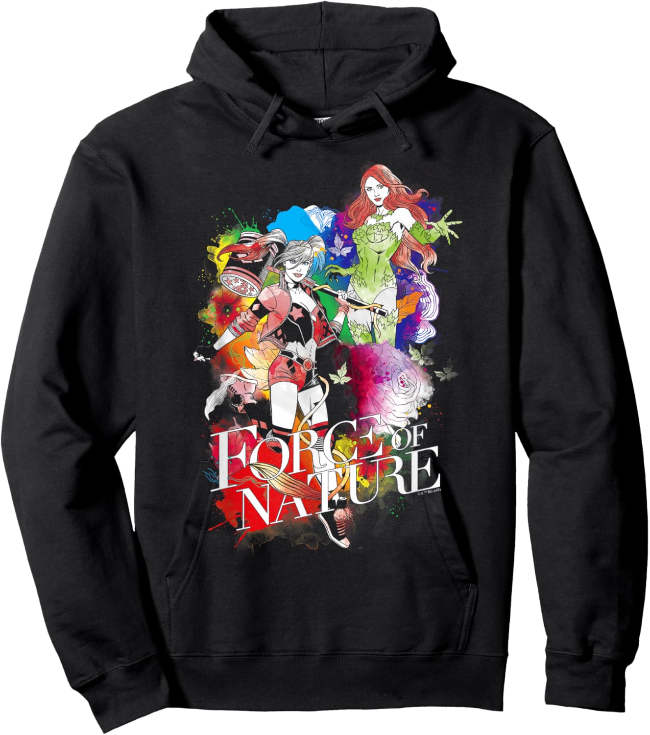 DC Comics Harley Quinn And Poison Ivy Rainbow Pride Poster Hoodie - Hoodie | Black