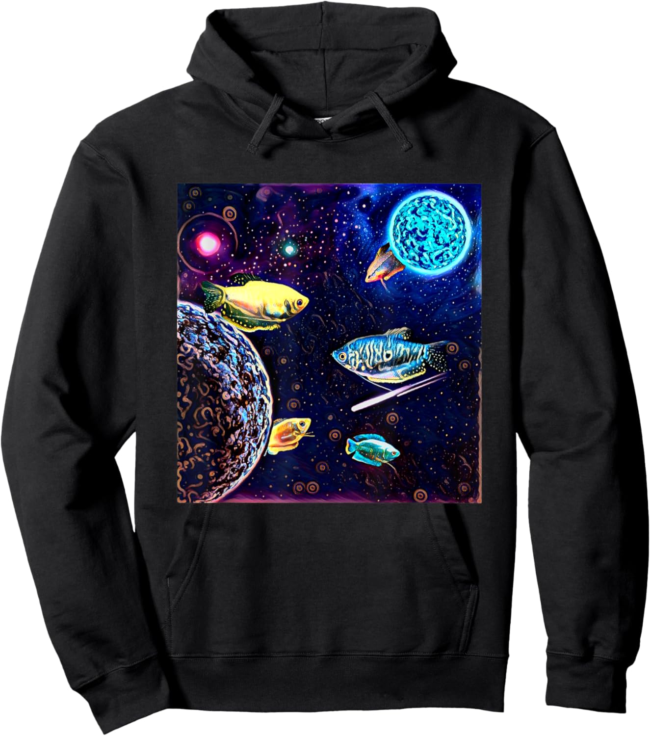 Gouramis Galaxy Planets Aquarium Fish Tank Keepers Hoodie - Hoodie | Black