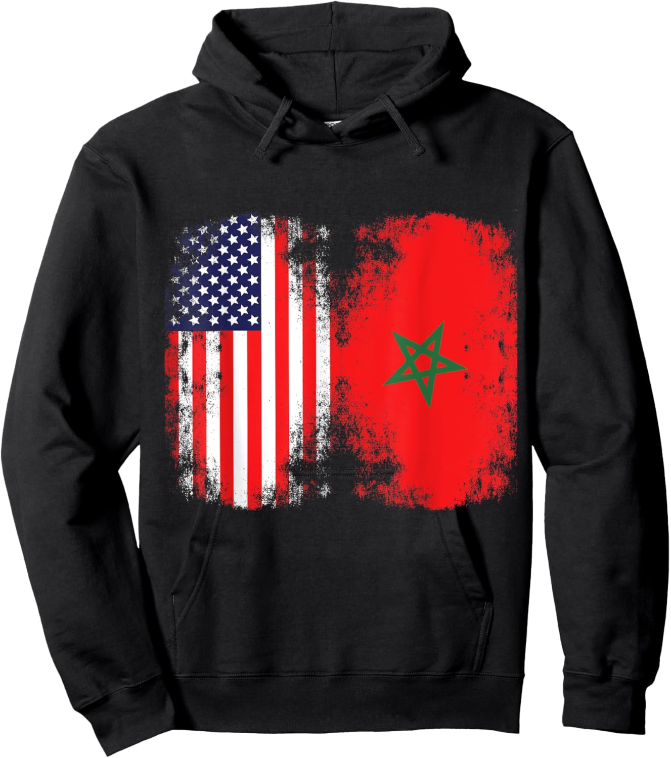 Moorish American Morocco Flag Moroccan Soccer Supporter Hoodie - Hoodie | Black
