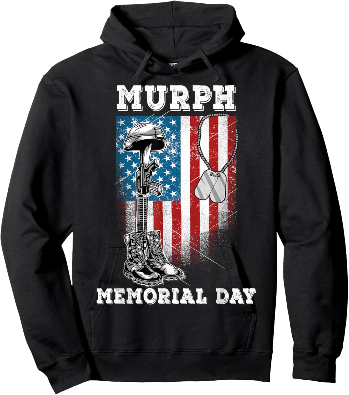 Murph 2021 Workout Challenge American Memorial Day Murph Hoodie - Hoodie | Black