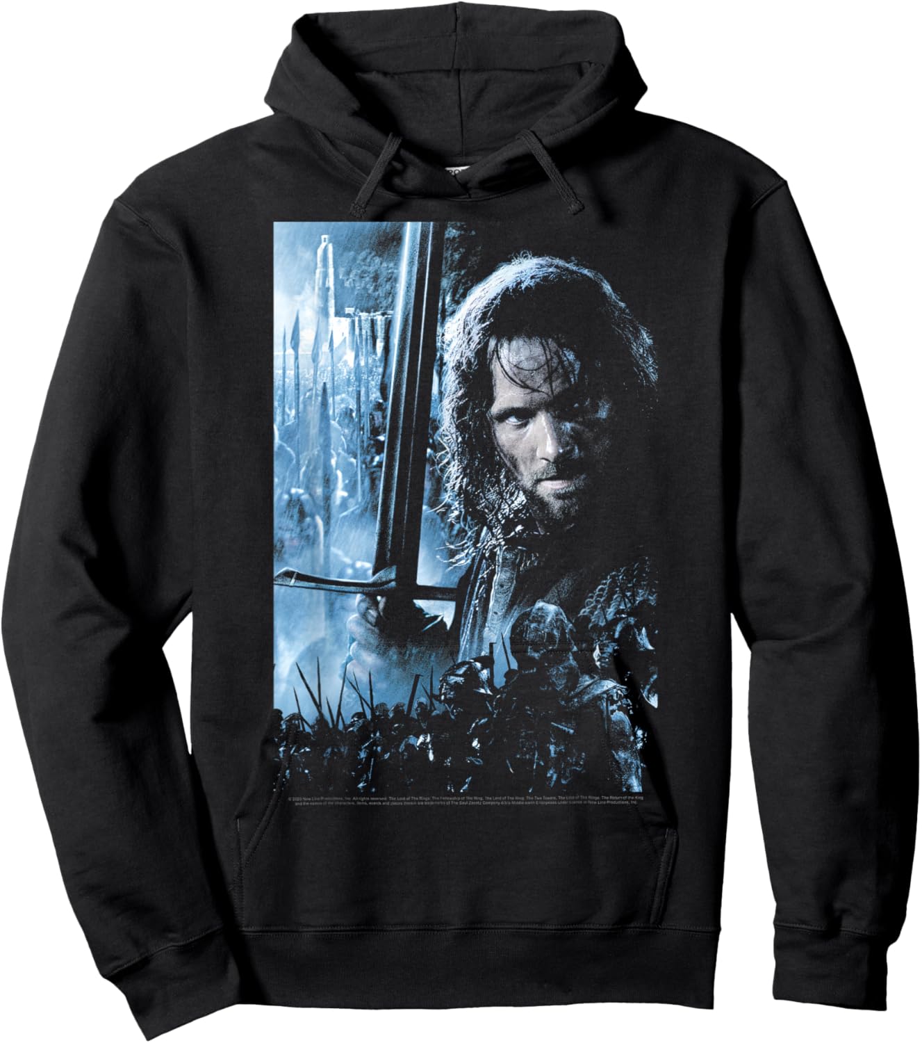 Lord of The Rings Aragorn Battle Poster Hoodie - Hoodie | Black