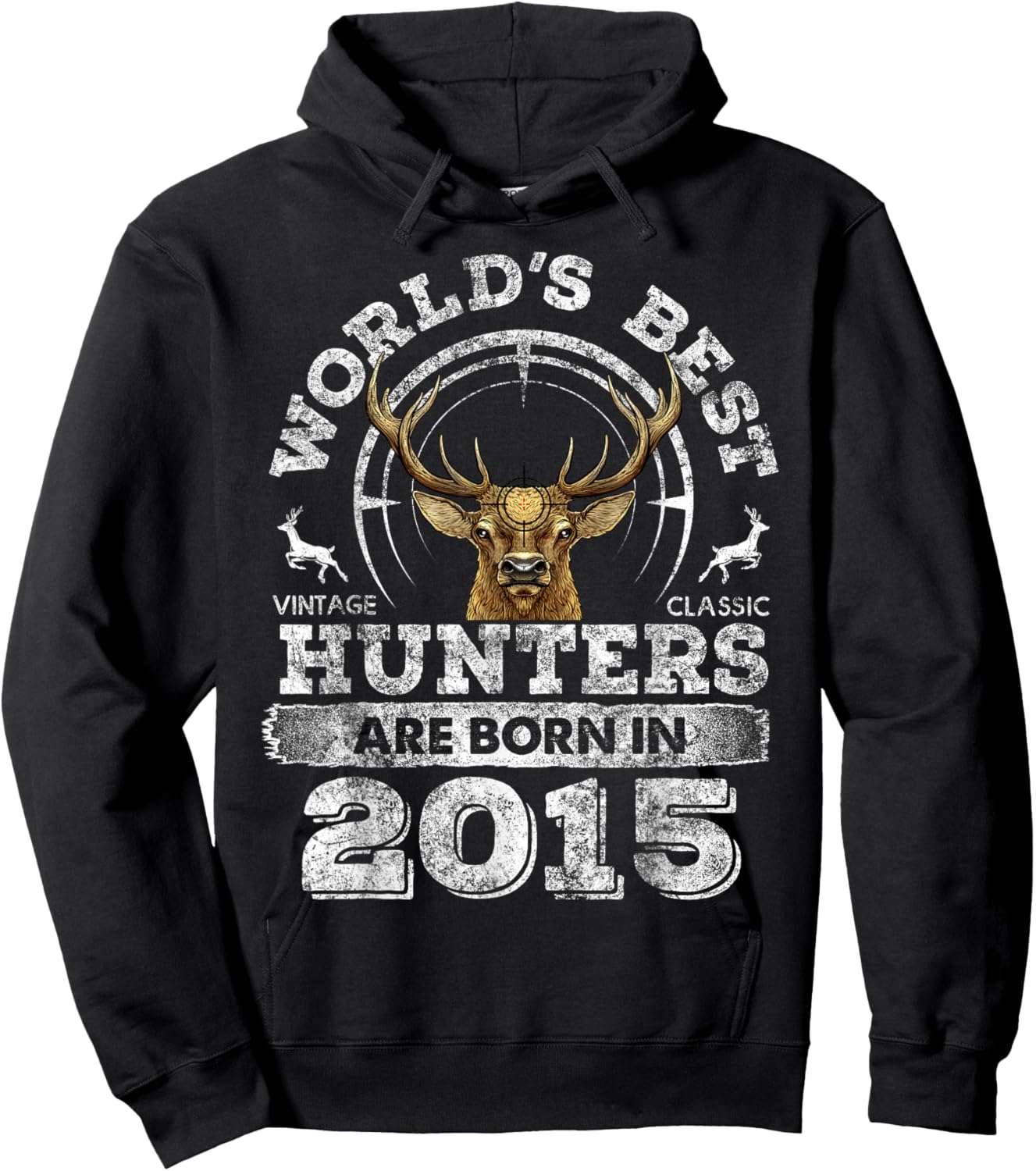 7 Years Old Deer Hunter Born in 2015 7th Birthday Hunter Hoodie - Hoodie | Black