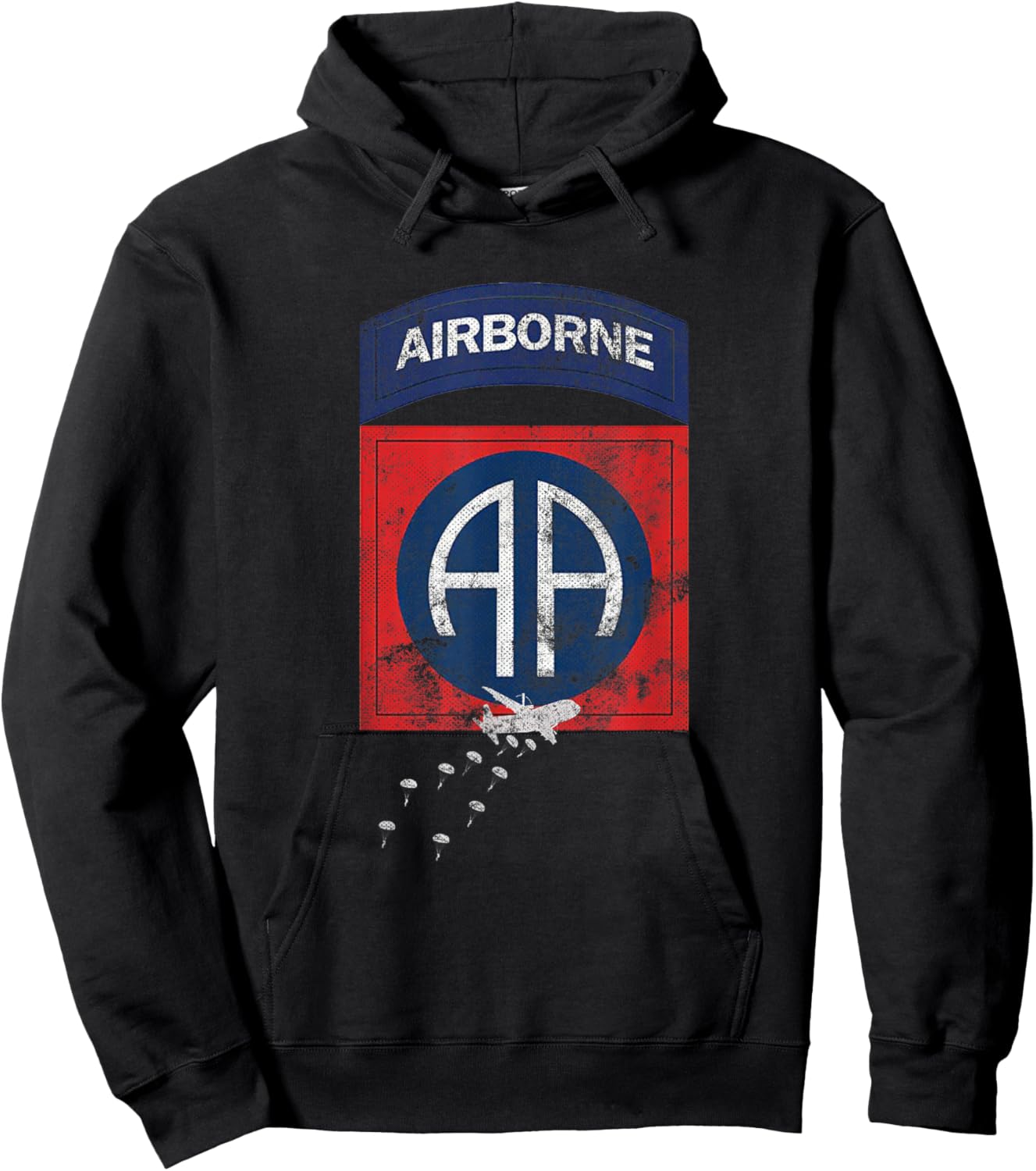 U.S Army 82nd Airborne Division Paratrooper Veteran Vintage Hoodie - Hoodie | Black