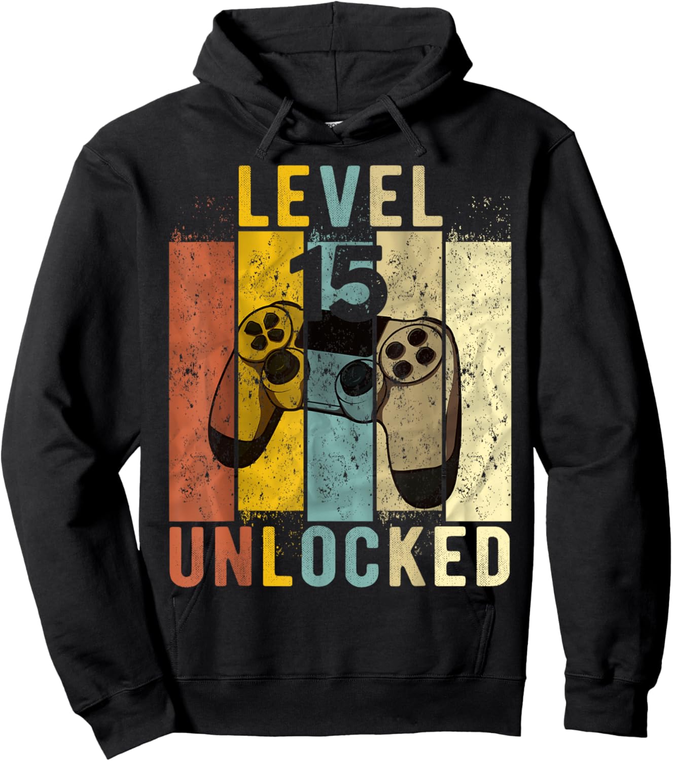 15th Birthday Level 15 Unlocked Video Gamer Hoodie - Hoodie | Black