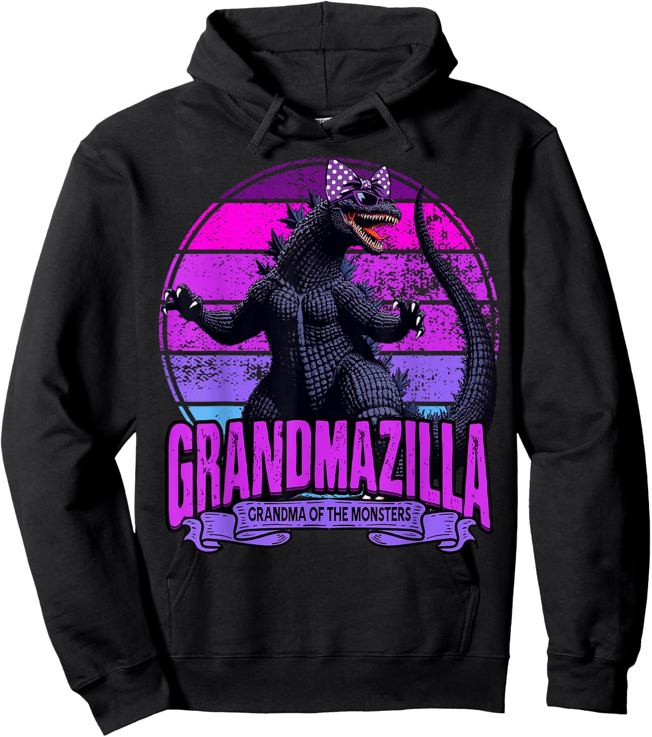Grandmazilla Grandma Of The Monsters Funny Gifts Mother's Hoodie - Hoodie | Black