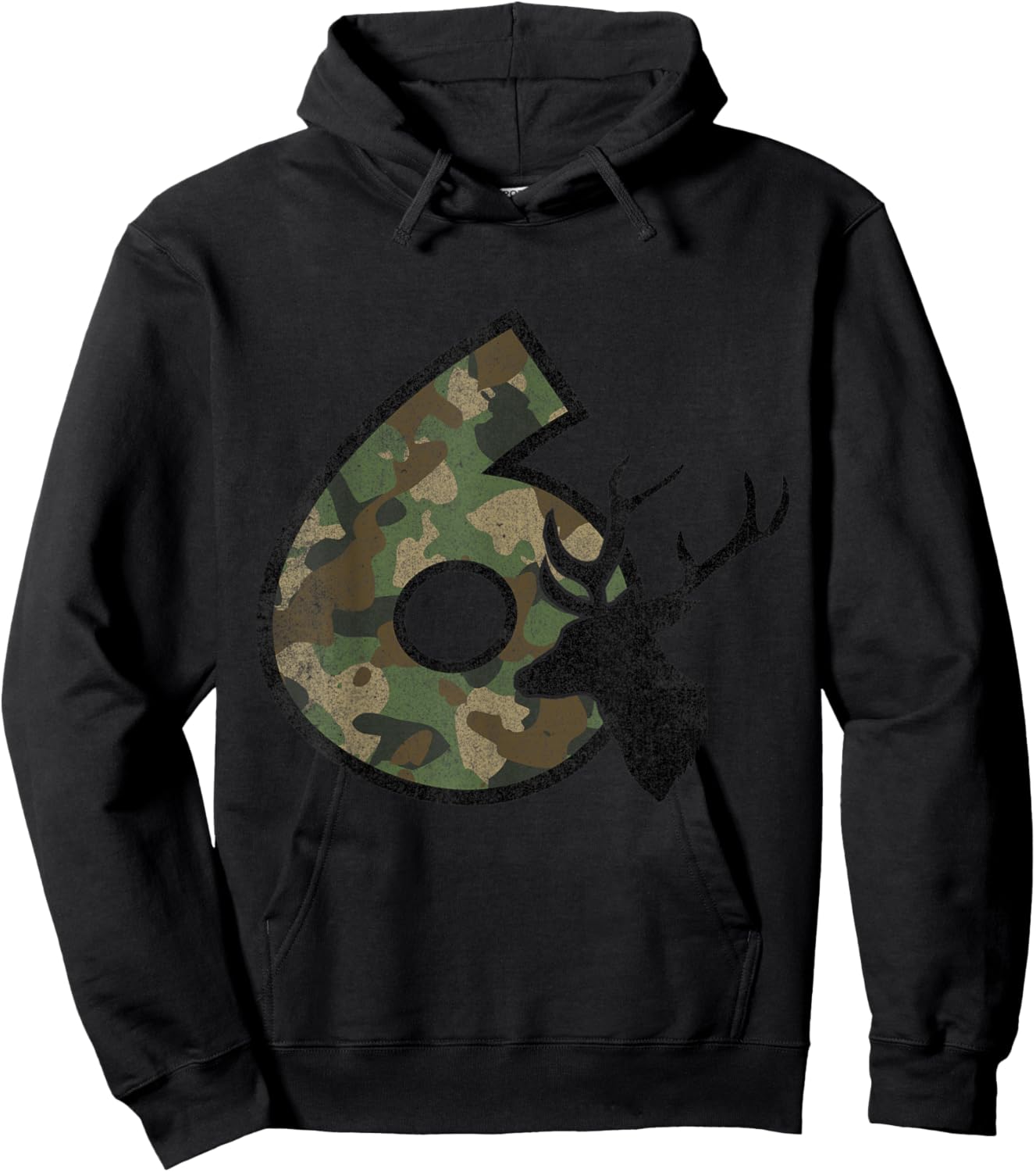 Country Boys Camo 6 Six Sixth Year Old Birthday Deer Hunter Hoodie - Hoodie | Black