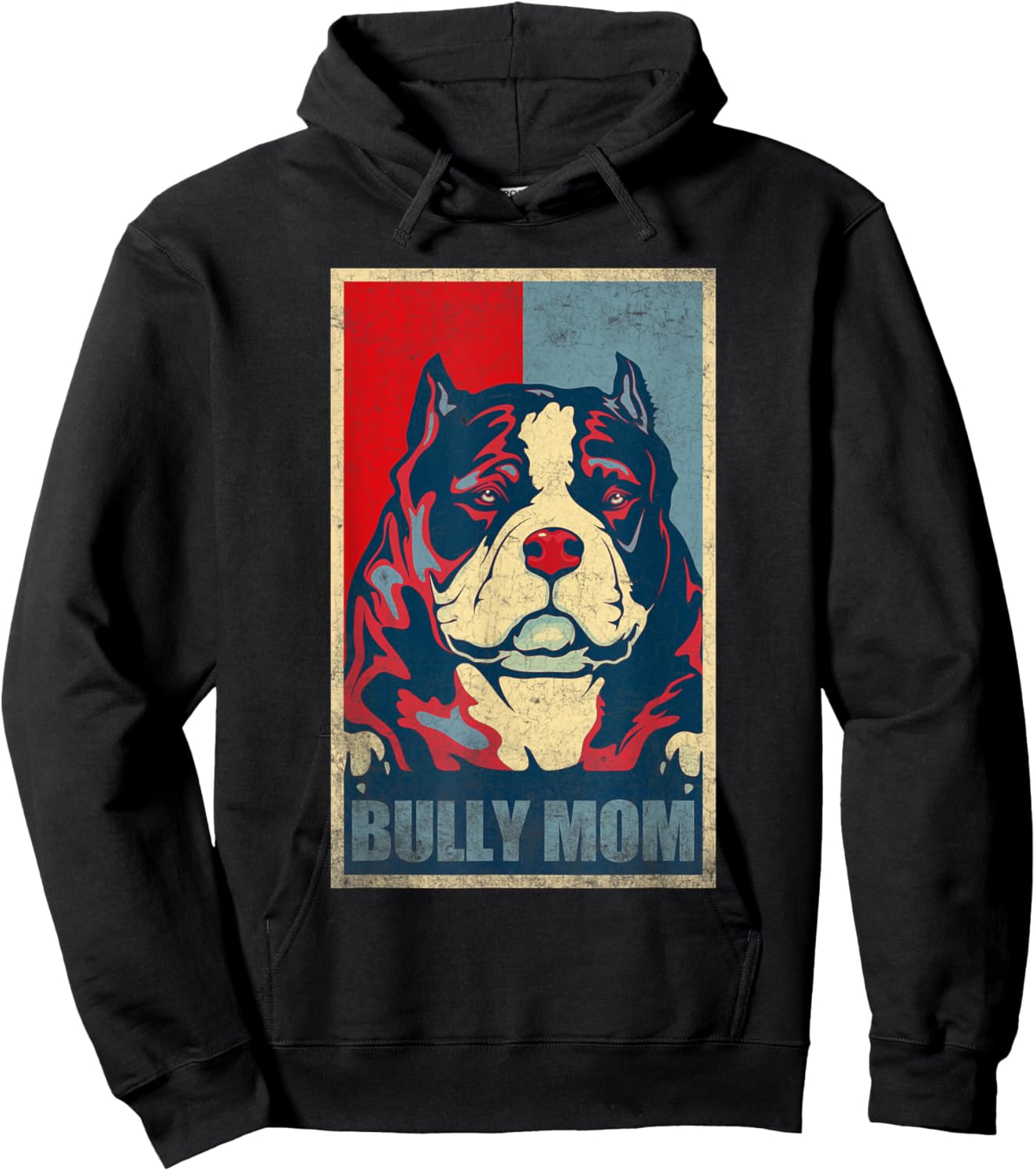 American Bully Mom Vintage , Dog Bully Mom Hoodie - Hoodie | Black