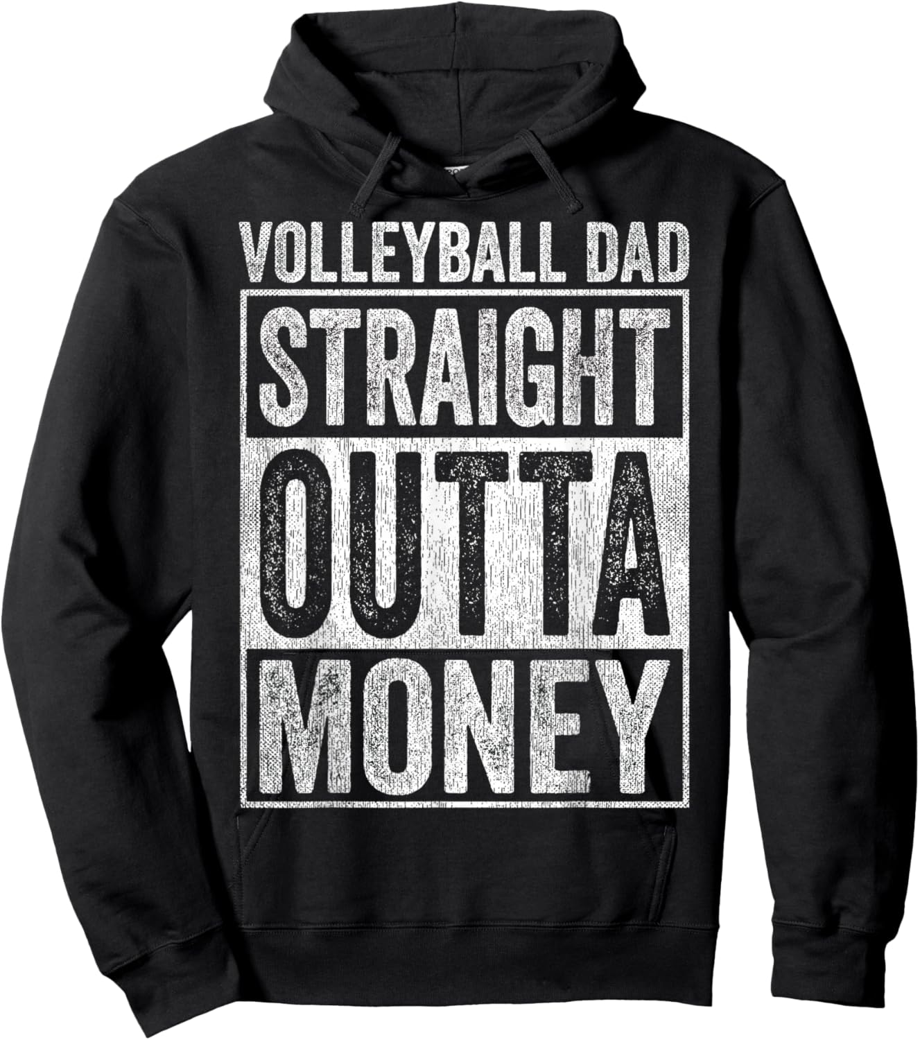 Volleyball Dad Straight Outta Money Hoodie - Hoodie | Black