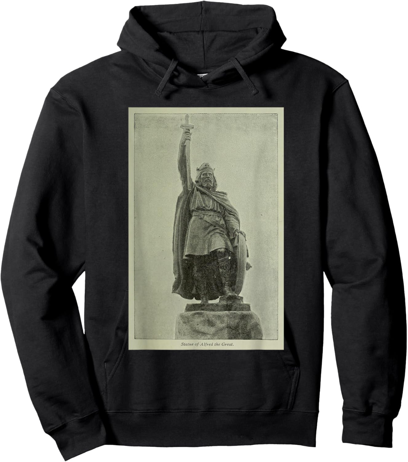 Vintage Alfred The Great Statue Illustration (1915) Hoodie - Hoodie | Black