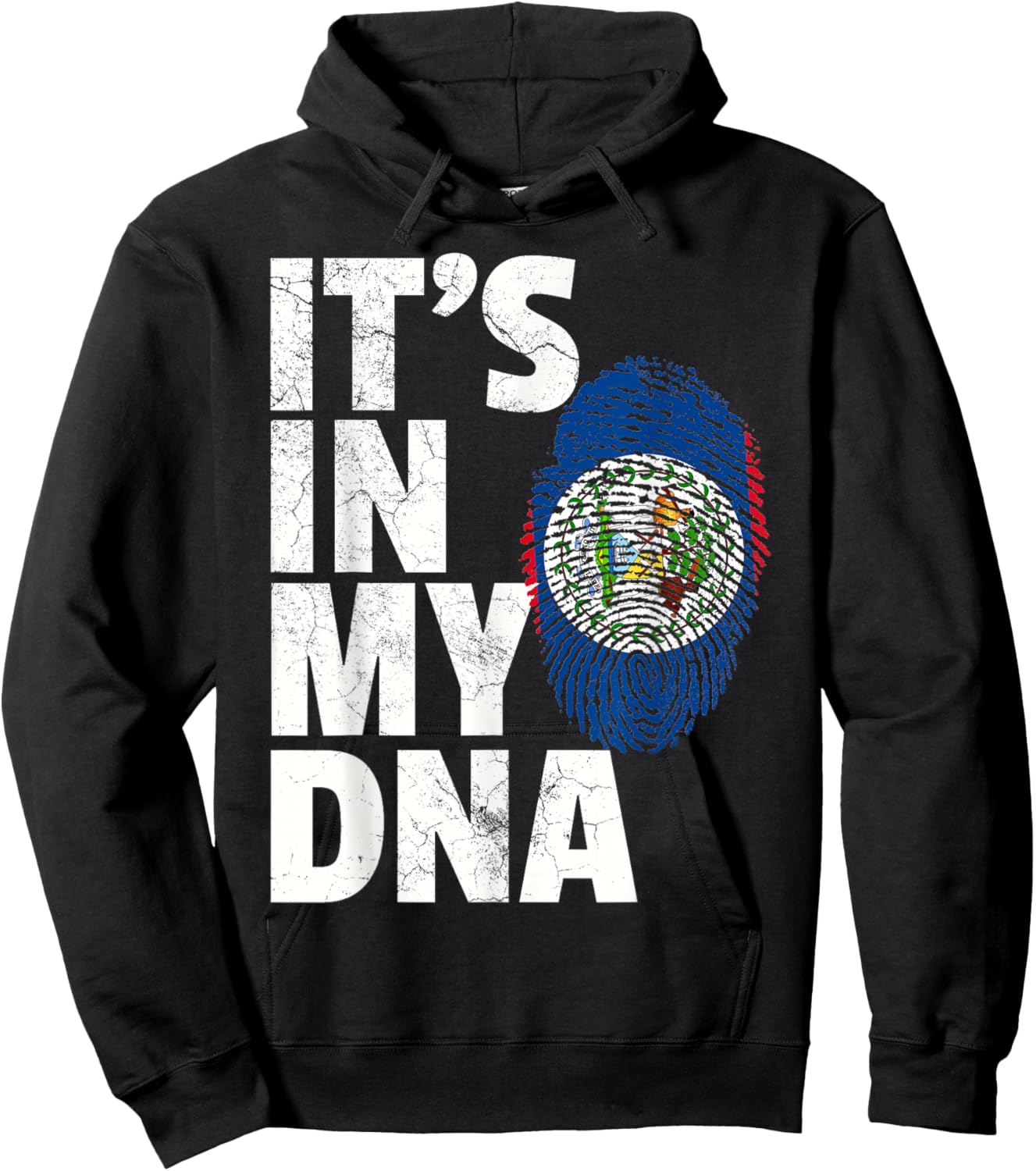 IT'S IN MY DNA Belize Flag Official Pride Gift Country Home Hoodie - Hoodie | Black