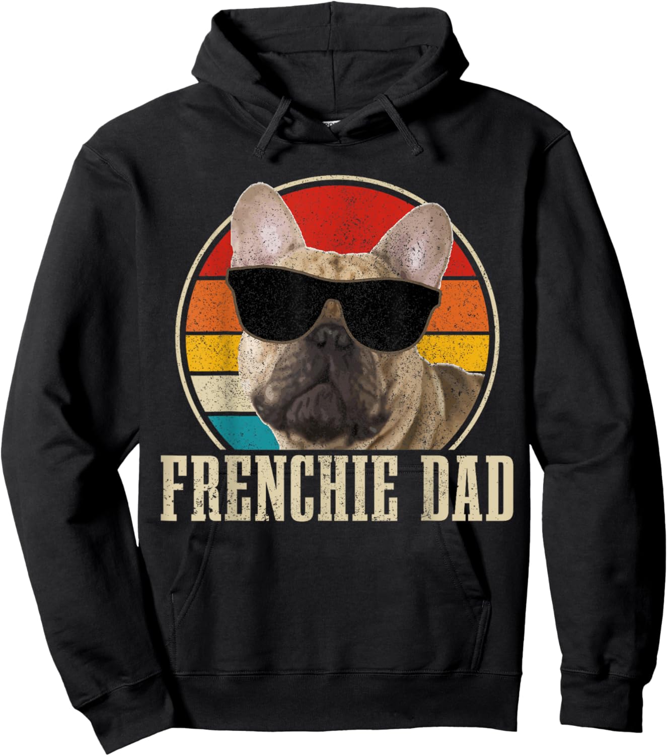 Frenchie Dad French Bulldog Vintage Funny Dog Hoodie - Hoodie | Black