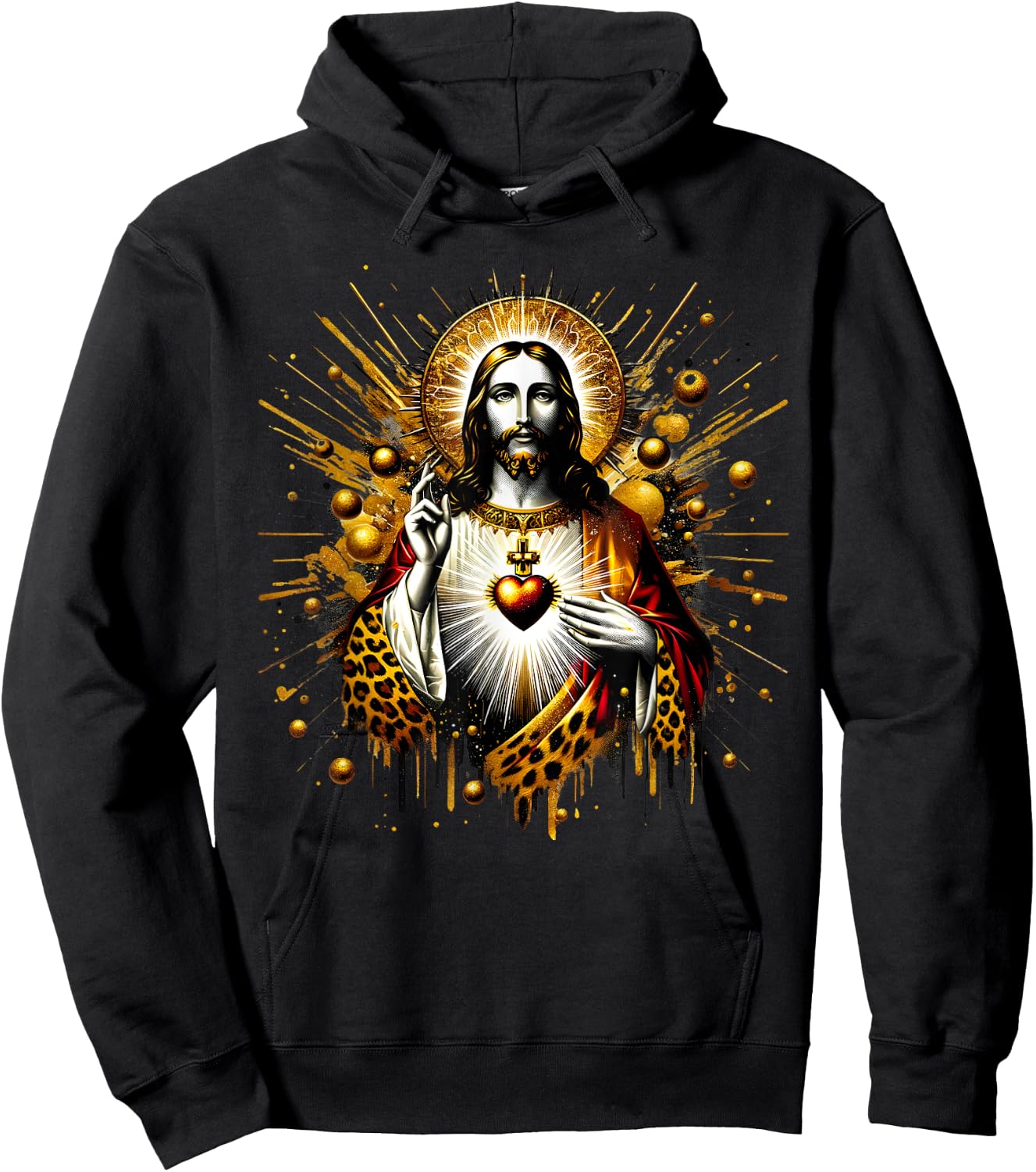Sacred Heart of Jesus Catholic Devotion Faith Hoodie - Hoodie | Black