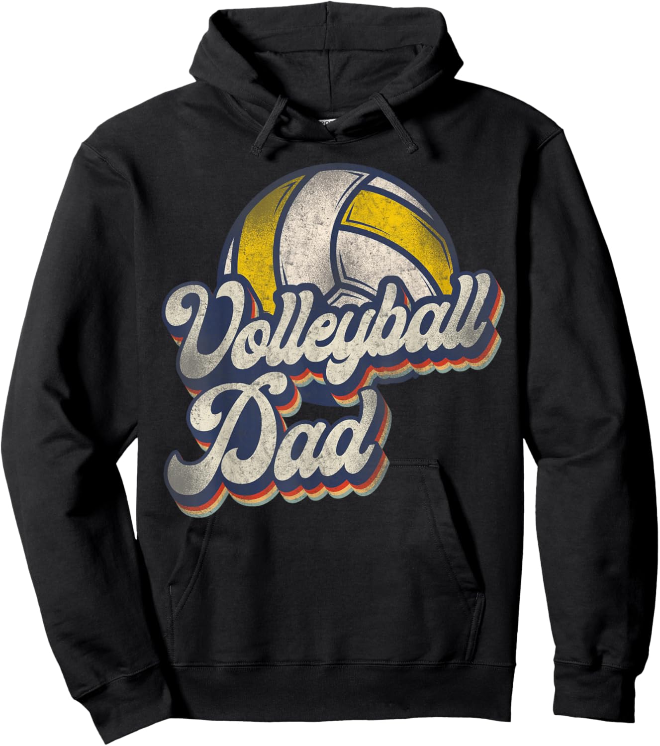 Volleyball Player Team Dad Father Retro Vintage Volleyball Hoodie - Hoodie | Black