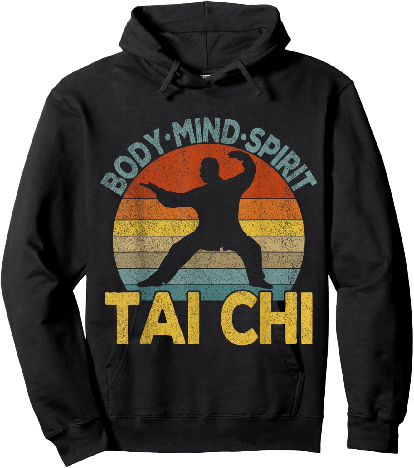 Vintage Tai Chi Chinese Martial Arts Taiji Retro Hoodie - Hoodie | Black