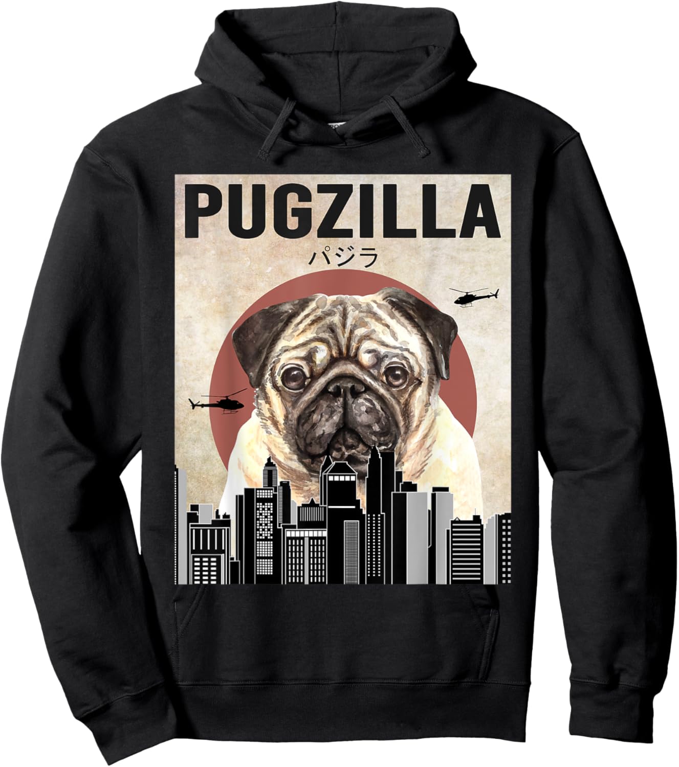 Pugzilla Funny Pug Dog Lover Women Kids Hoodie - Hoodie | Black