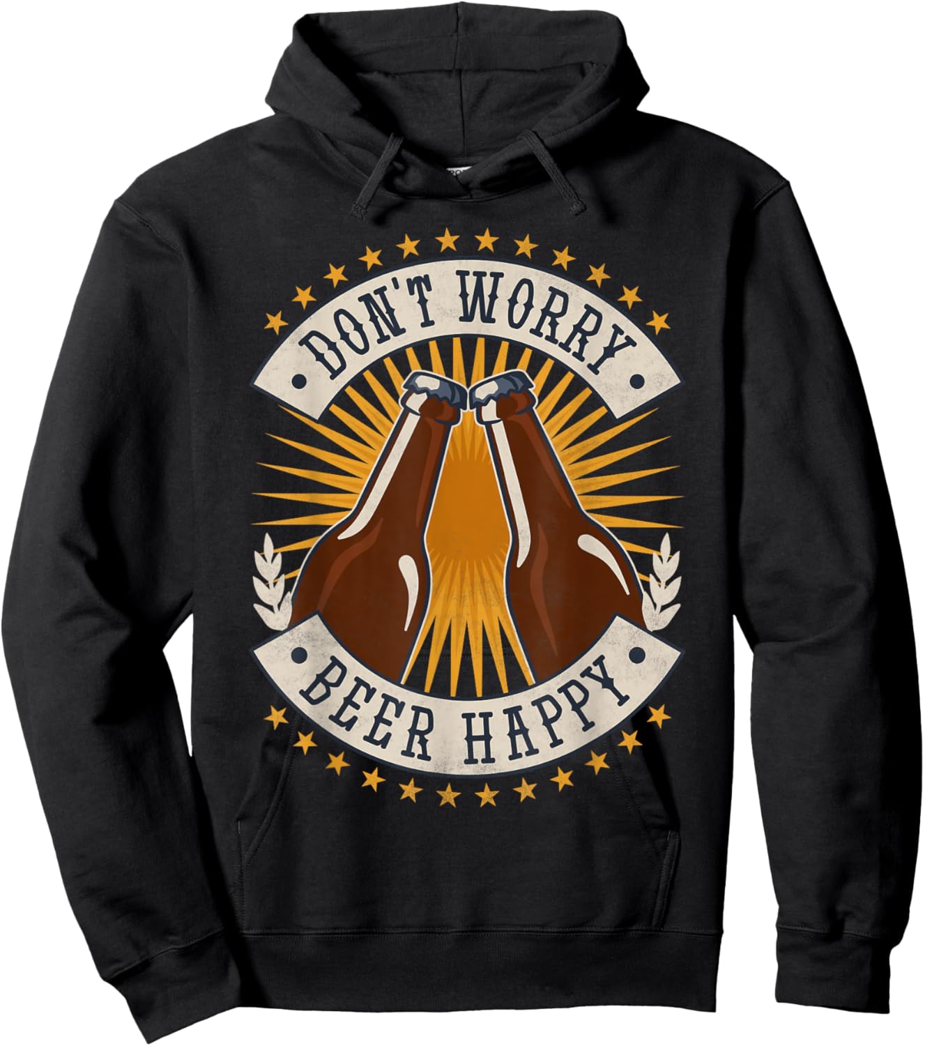 Don't Worry Beer Happy, Beer Day Hoodie - Hoodie | Black