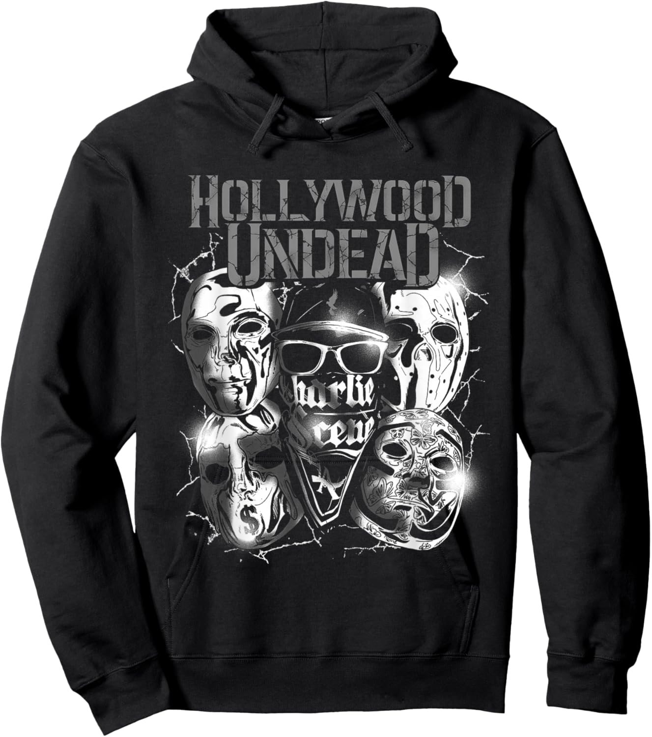 Hollywood Undead - Official Merchandise - Metal Masks Small Hoodie - Hoodie | Black