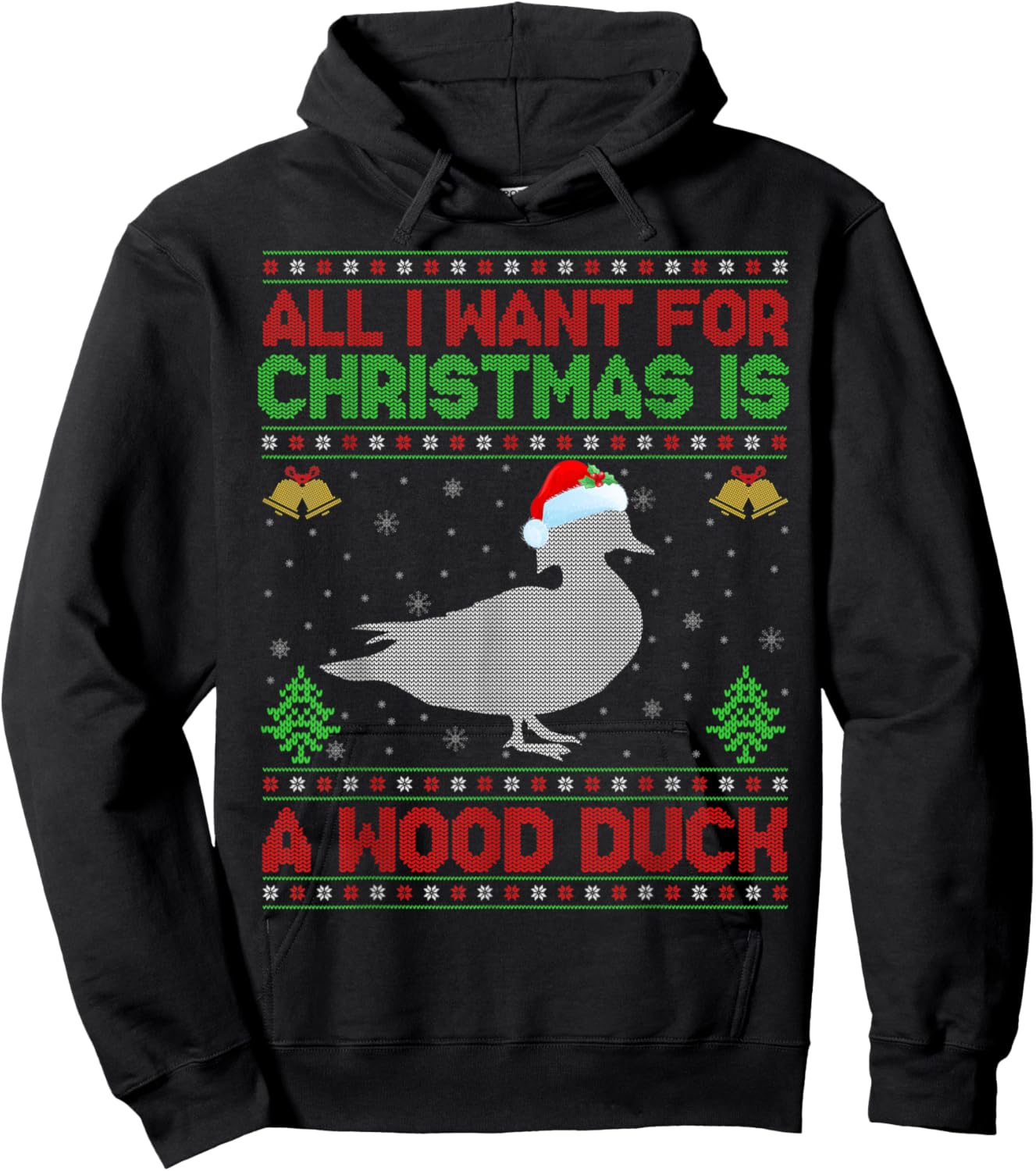 All I Want For Christmas Is A Duck Ugly Xmas Hoodie - Hoodie | Black