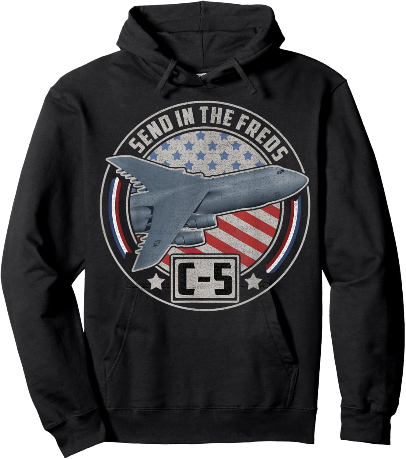 C-5 Galaxy US Military Cargo Aircraft Hoodie - Hoodie | Black