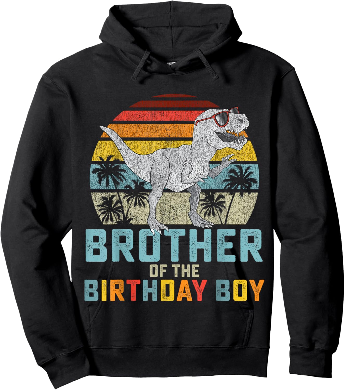 Brother Dinosaur of The Birthday Boy Matching Family Small Hoodie - Hoodie | Black