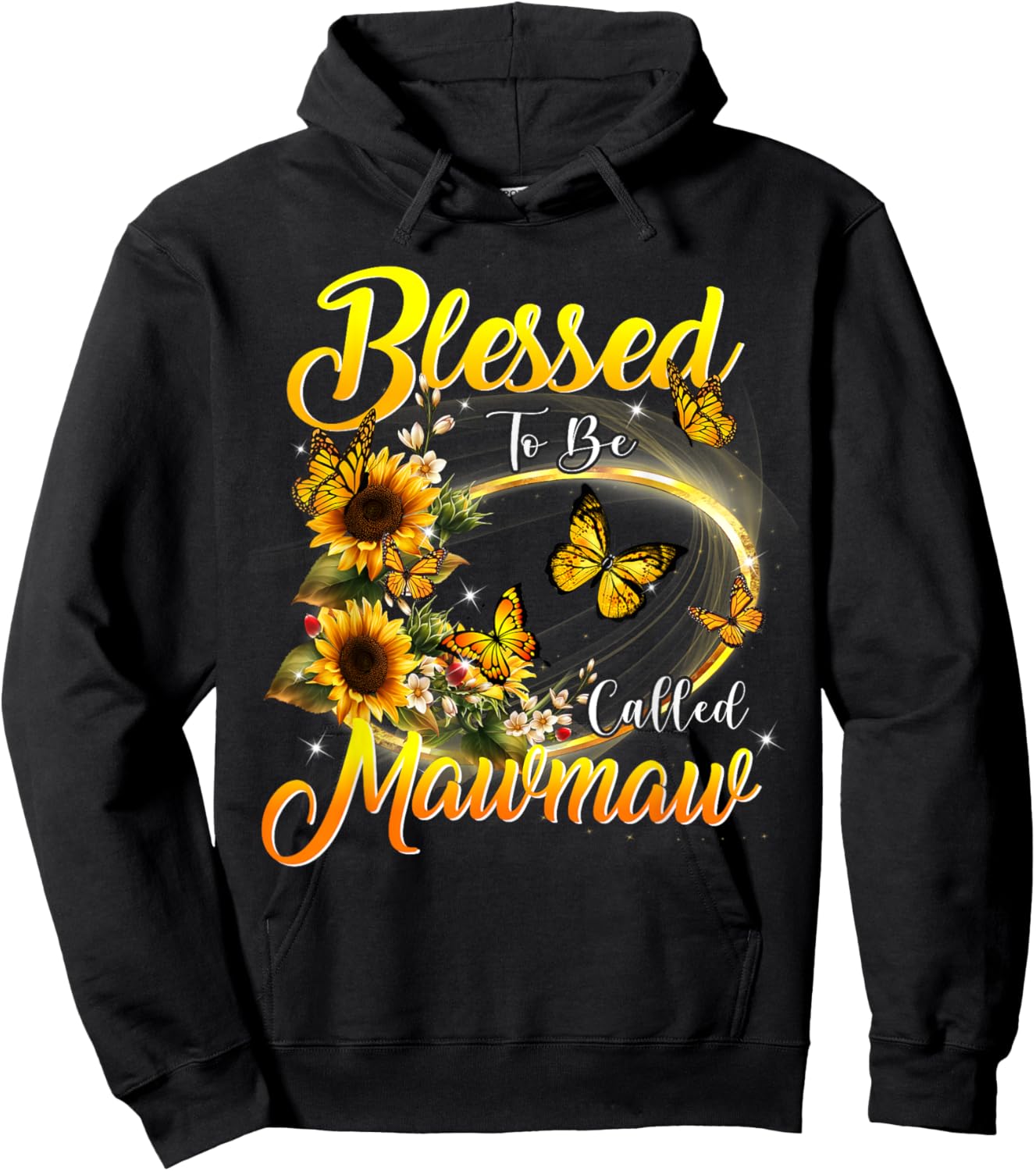 Blessed to be called Mawmaw Shirt Sunflower Lovers Grandma Hoodie - Hoodie | Black