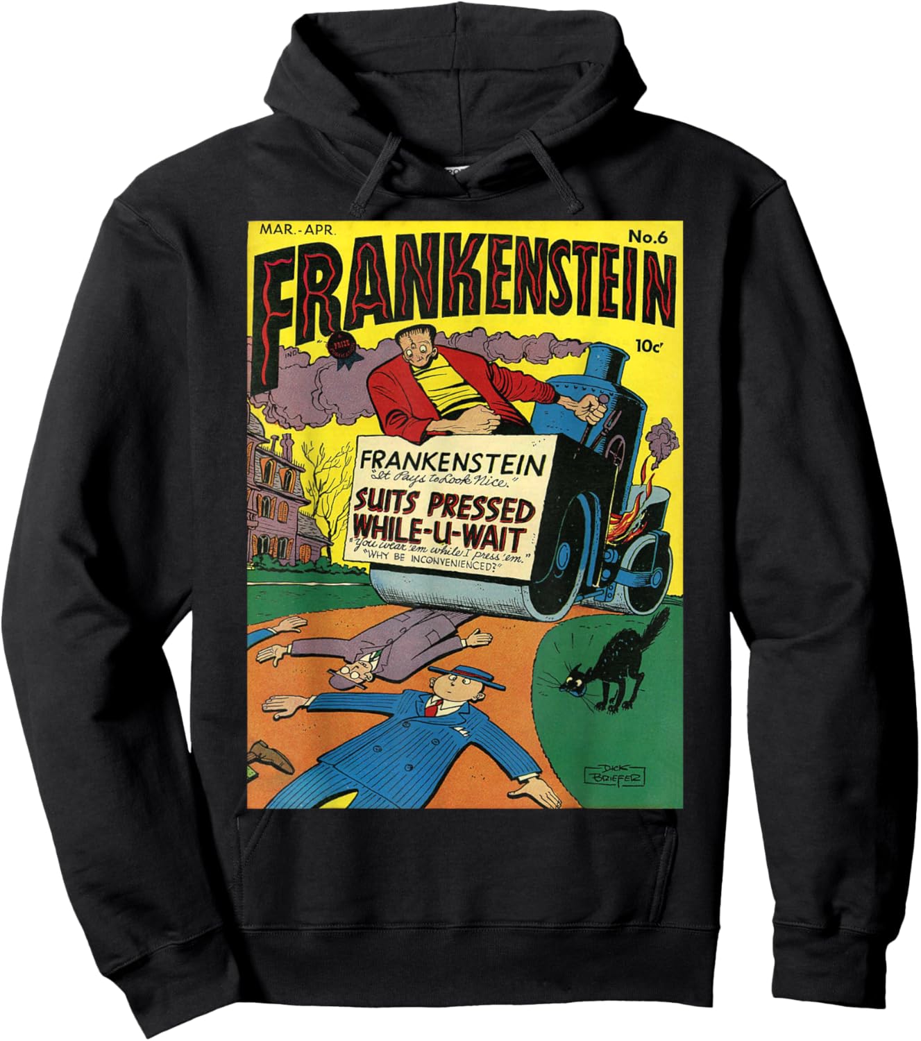 Frankenstein Halloween Horror Vintage Comic Book Retro Funny Hoodie - Hoodie | Black