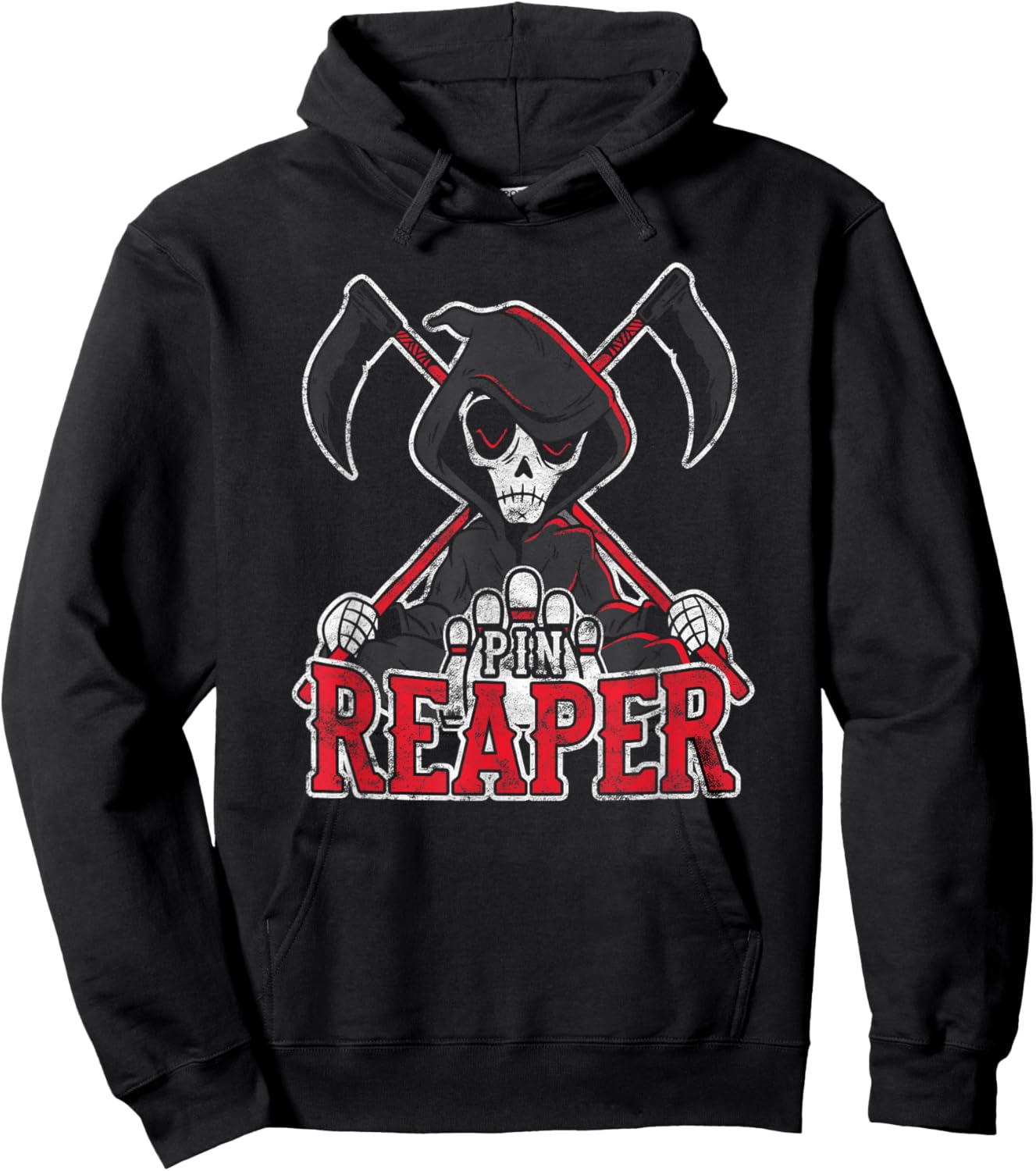 Grim Reaper Pin Reaper Bowling Halloween Hoodie - Hoodie | Black