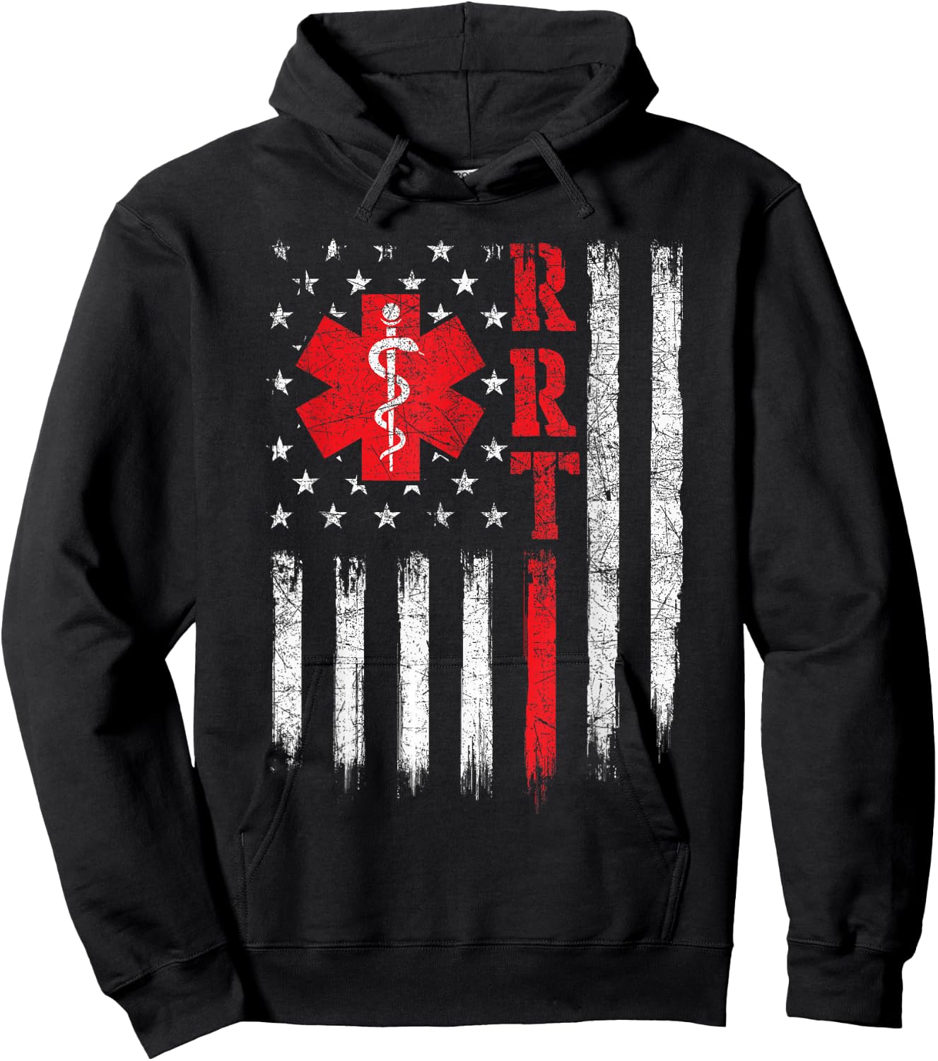 USA American Flag Respiratory Therapist Therapy Hoodie - Hoodie | Black