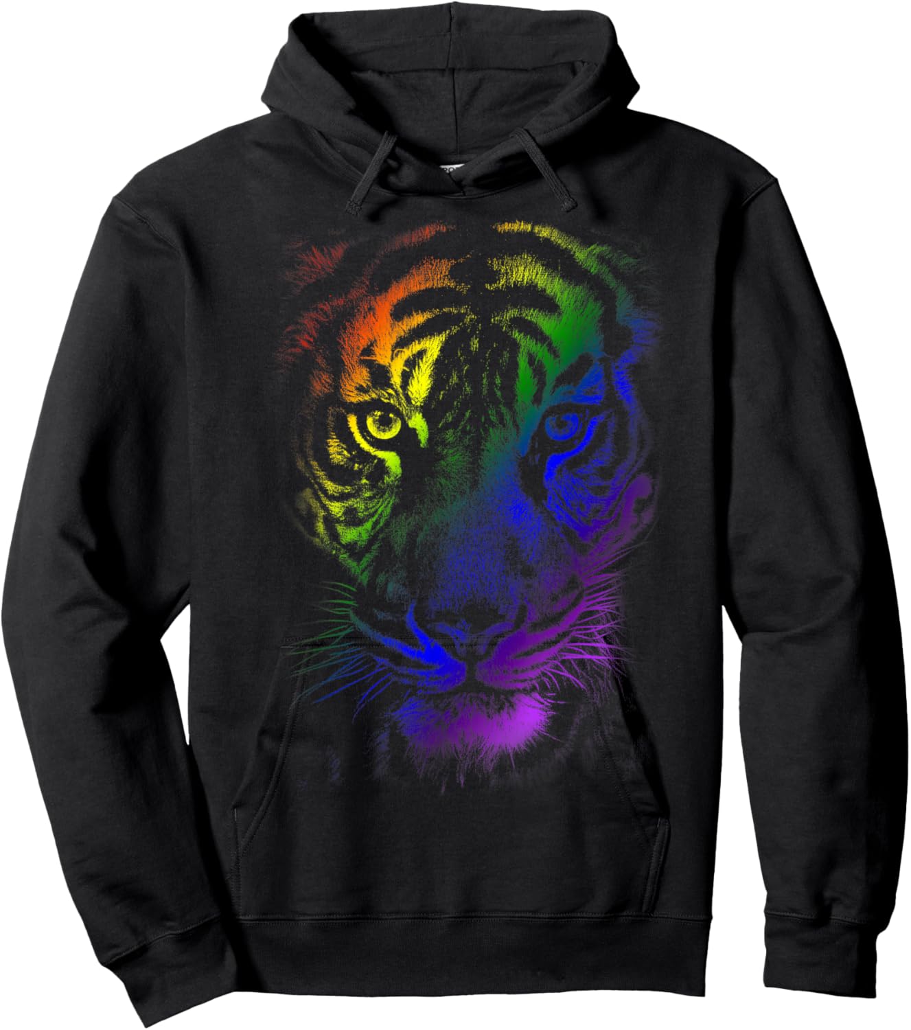 Tie dye Tiger tshirt_Rainbow Tiger Graphic for Animal Lover Hoodie - Hoodie | Black