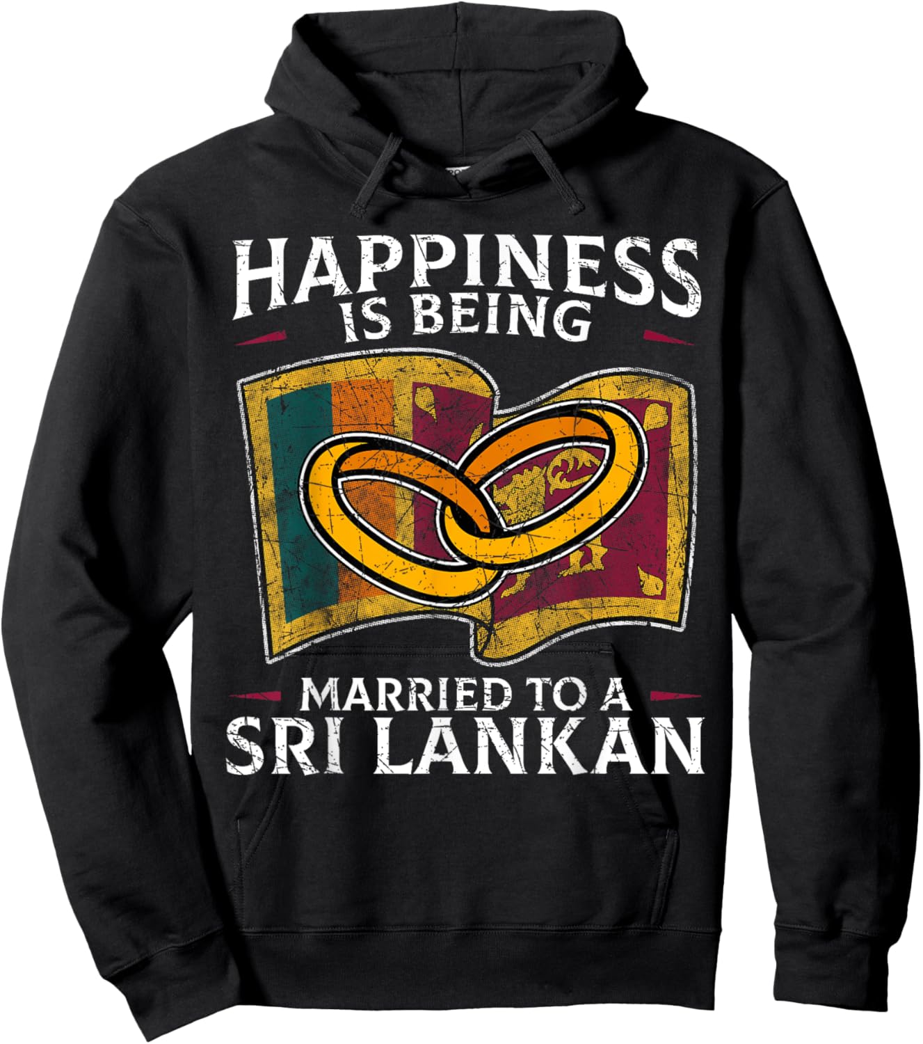 Sri Lankan Wedding Sri Lanka Heritage Roots Flag Married Hoodie - Hoodie | Black
