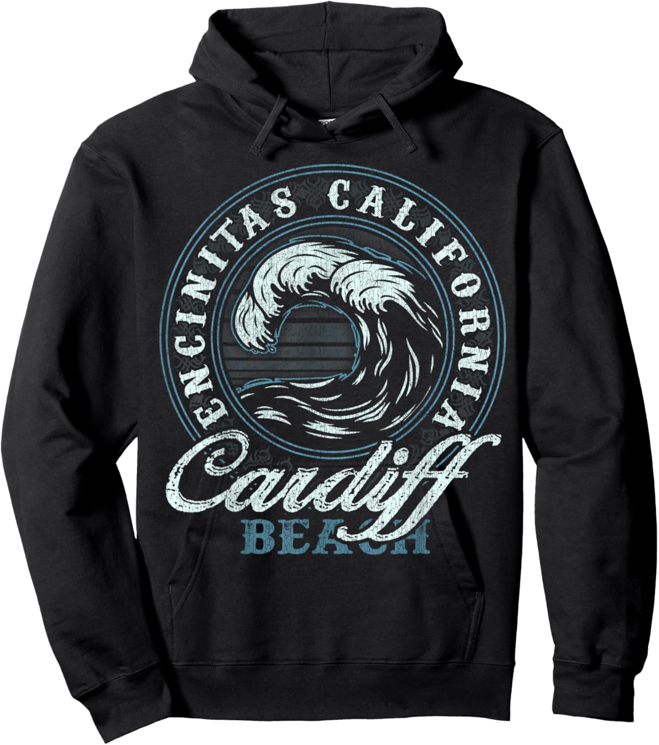 Cardiff Retro Wave Circle - Beach Gift Men Women Girls Kids Hoodie - Hoodie | Black
