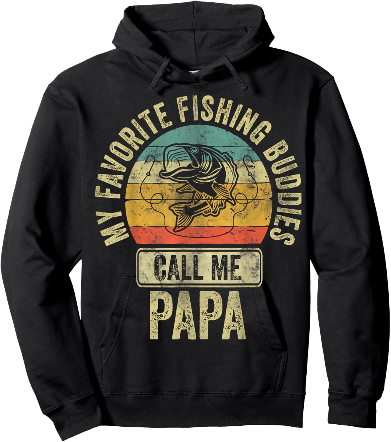 My Favorite Fishing Buddies Call Me Papa Fisherman Shirt Hoodie - Hoodie | Black