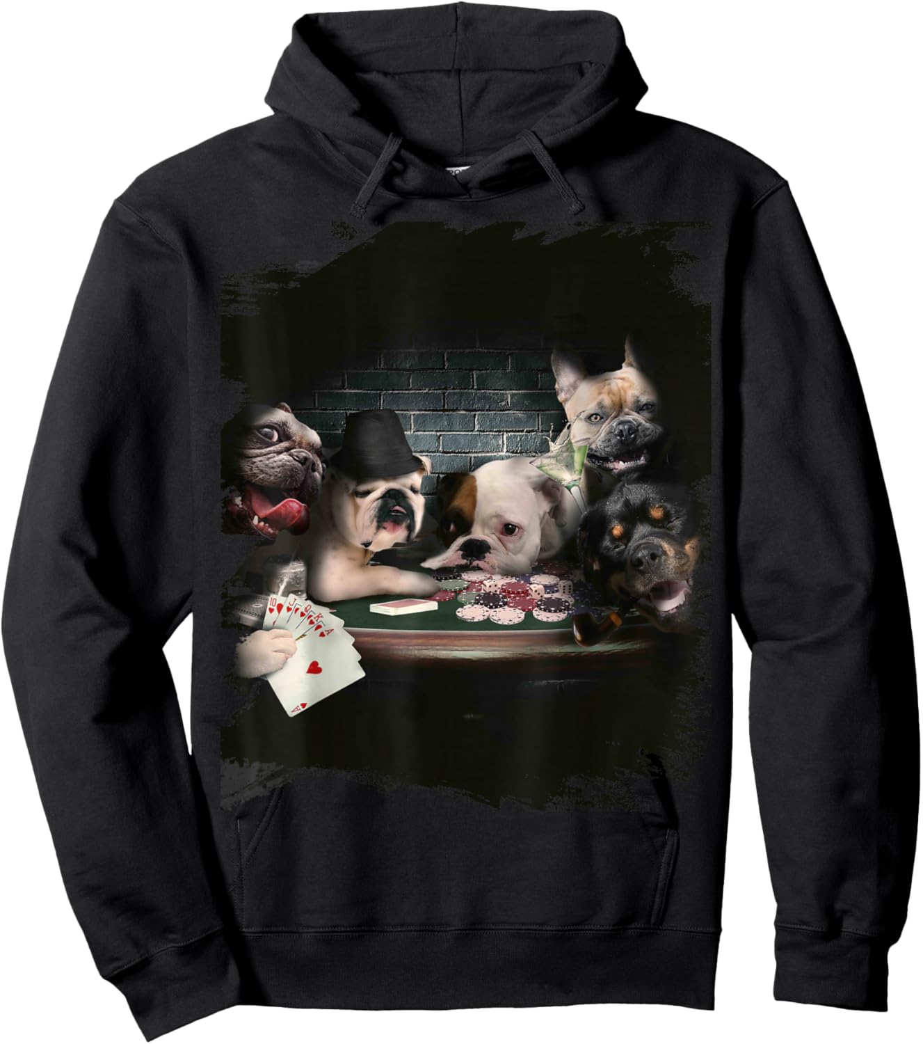 Fun Playing Cards for Dogs and Dogs Poker Player Hoodie - Hoodie | Black