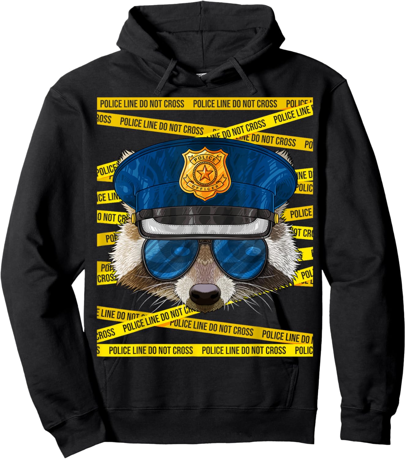 Raccoon Police Officer Policeman Funny Police Animal Hoodie - Hoodie | Black