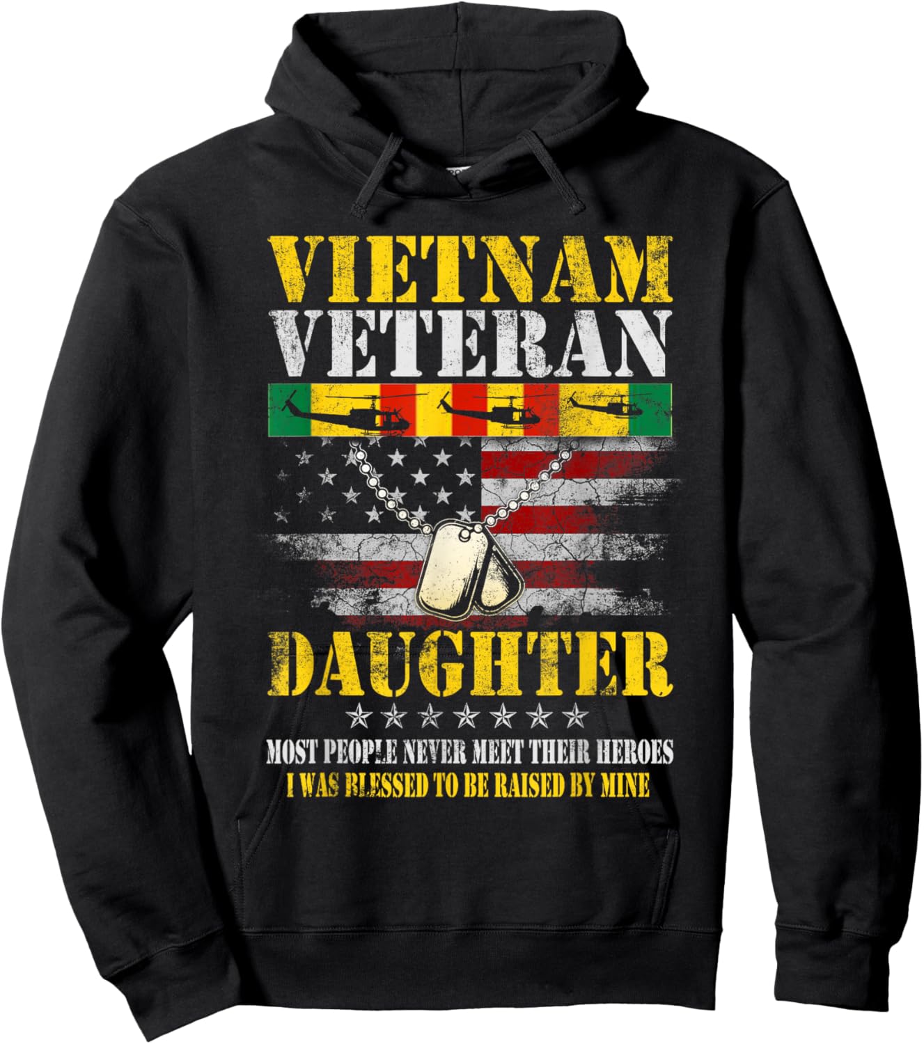 Vietnam Veteran Daughter Raised By My Hero Veterans Day Gift Hoodie - Hoodie | Black