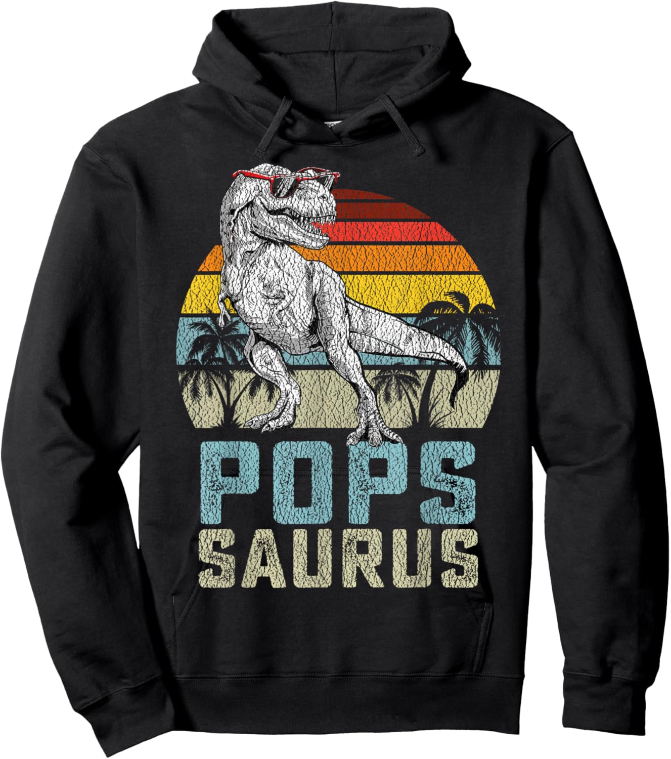 Popssaurus T Rex Dinosaur Pops Saurus Family Matching Hoodie - Hoodie | Black