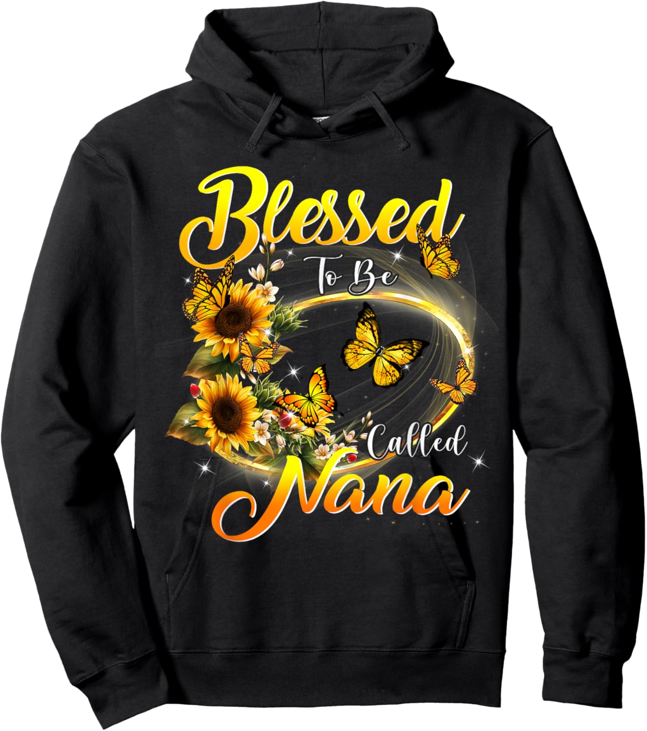 Blessed to be called Nana Shirt Sunflower Lovers Grandma Hoodie - Hoodie | Black