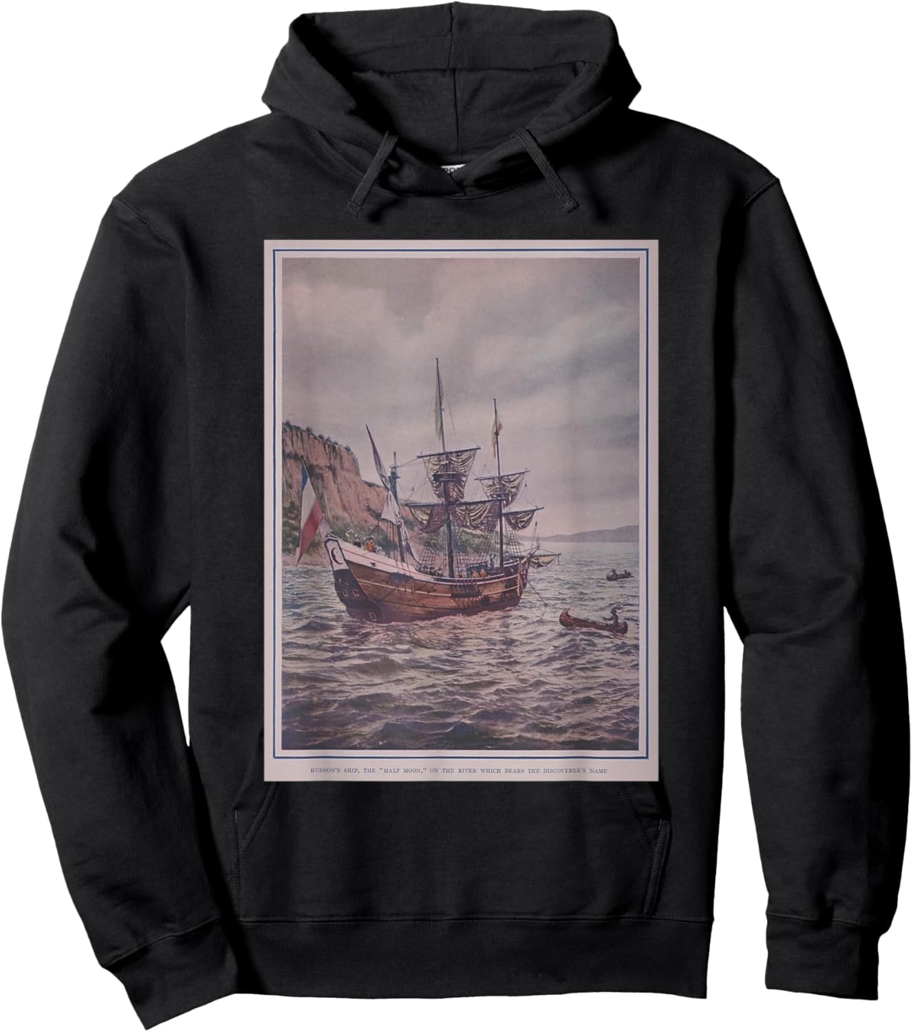 Henry Hudson's Ship Halve Maen - Exploring NY River Valley Hoodie - Hoodie | Black