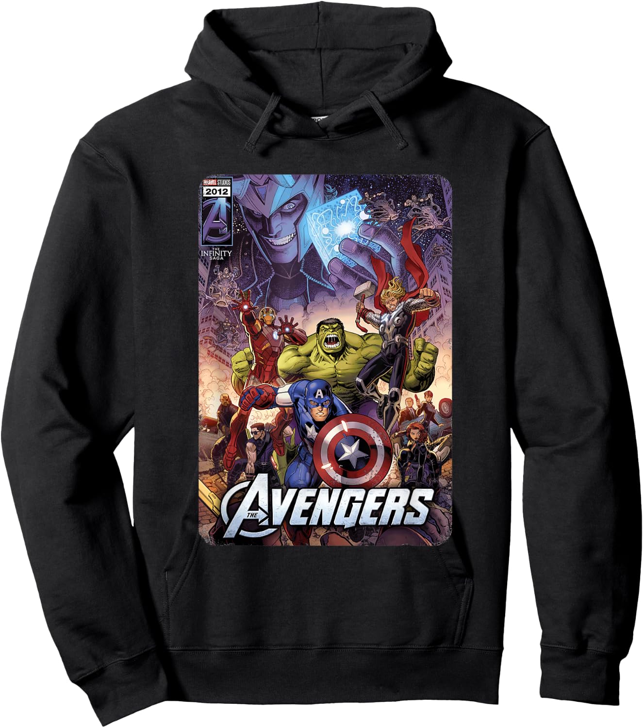 Marvel The Avengers Infinity Saga comic cover Hoodie - Hoodie | Black